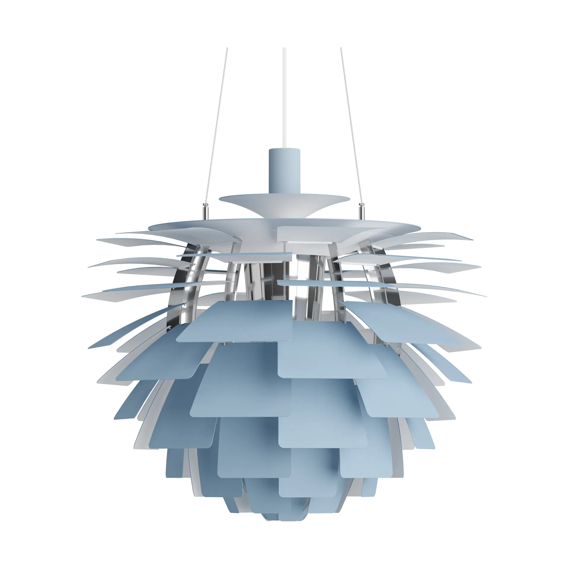 Louis Poulsen PH Artichoke -kattolamppu Ø60 cm Dusty blue-high lustre chrome plated
