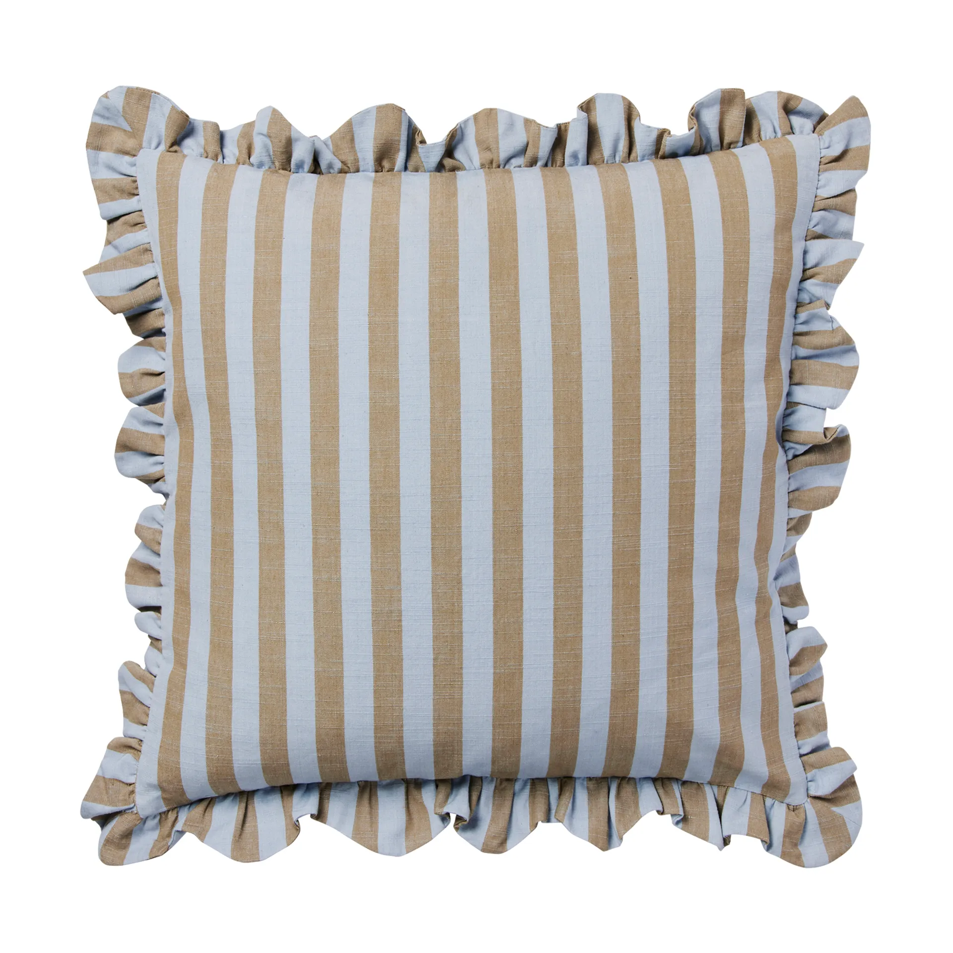 Broste Copenhagen Ina tyynynpäällinen Dusty blue-brown levä, 50x50 cm