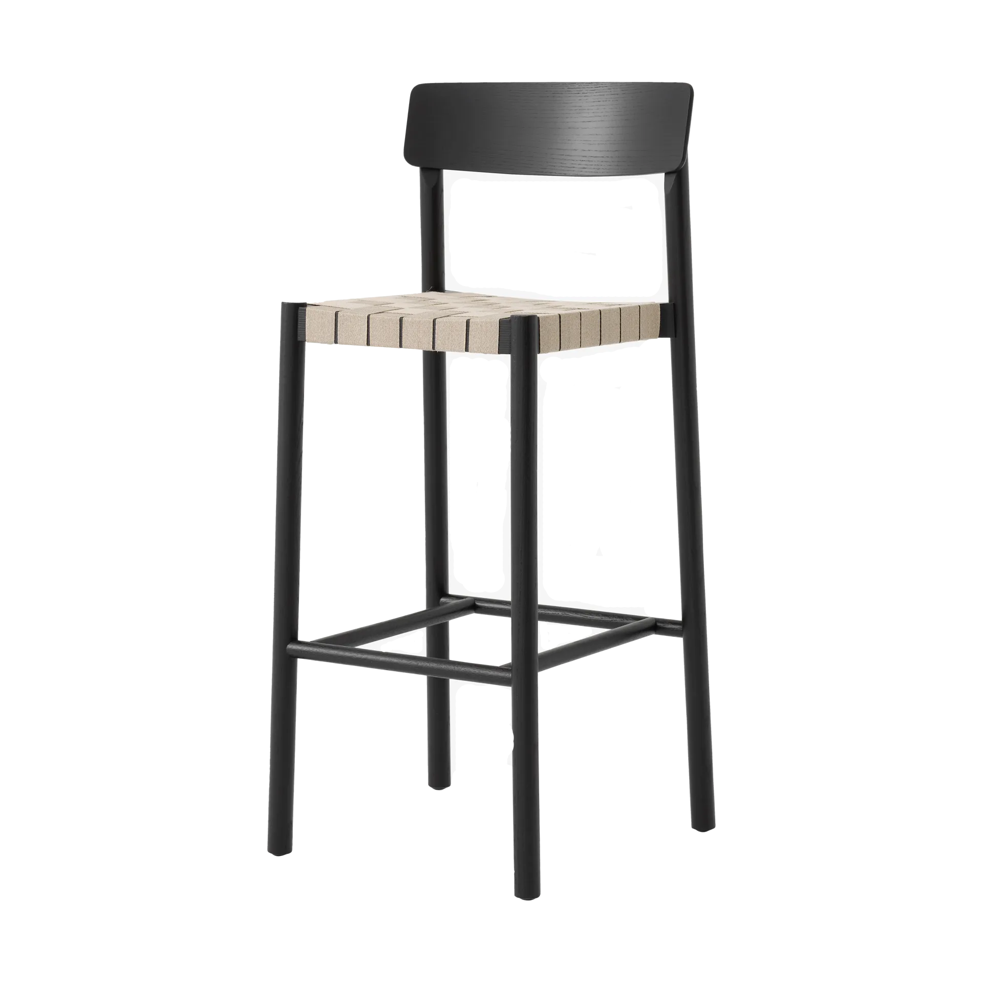 &Tradition Betty TK15 Bar Chair baarituoli 75 cm Mustalakattu saarni-luonnonvärinen pellava