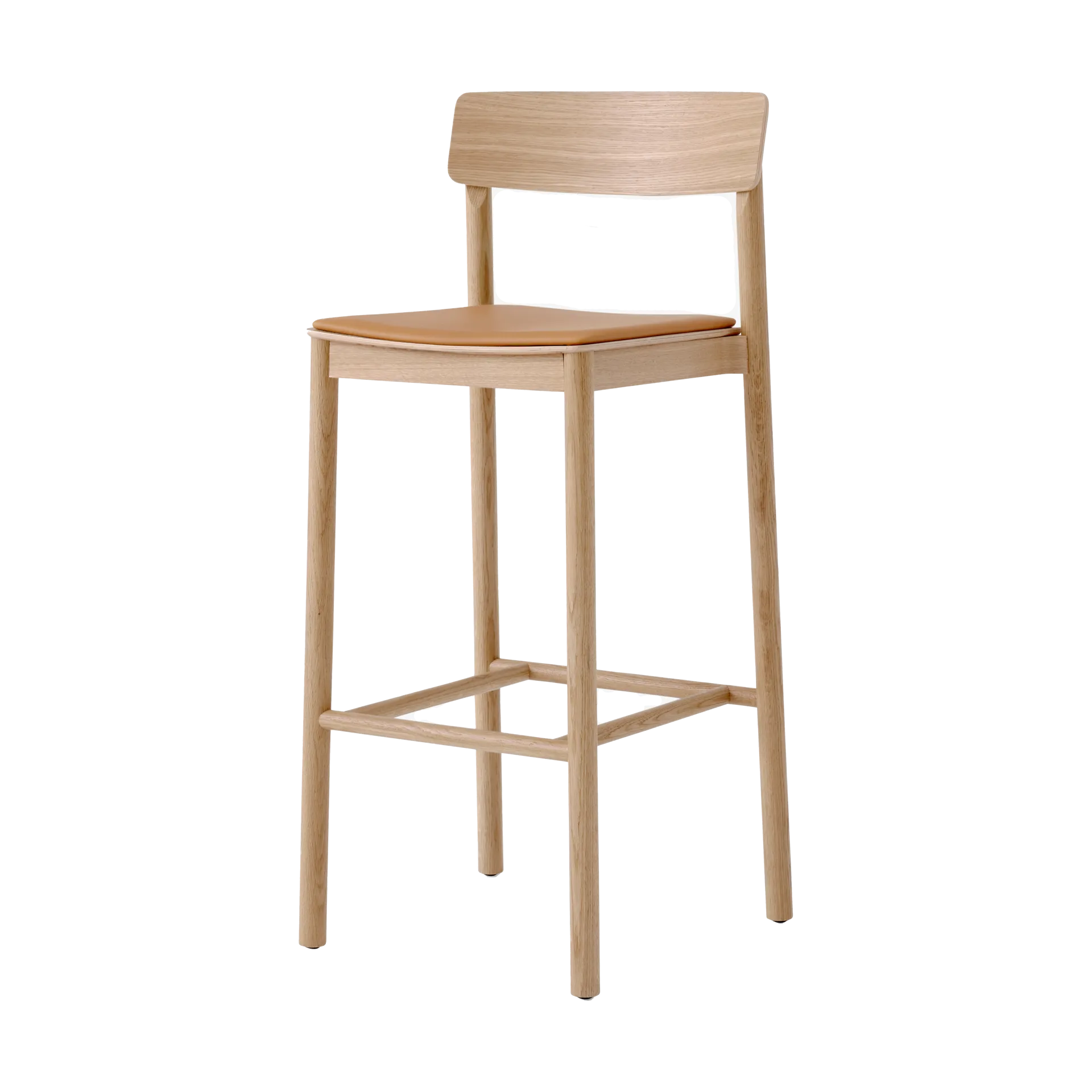 &Tradition Betty TK17 Bar Chair baarituoli 75 cm Noble konjakinvärinen nahka-lakattu tammi
