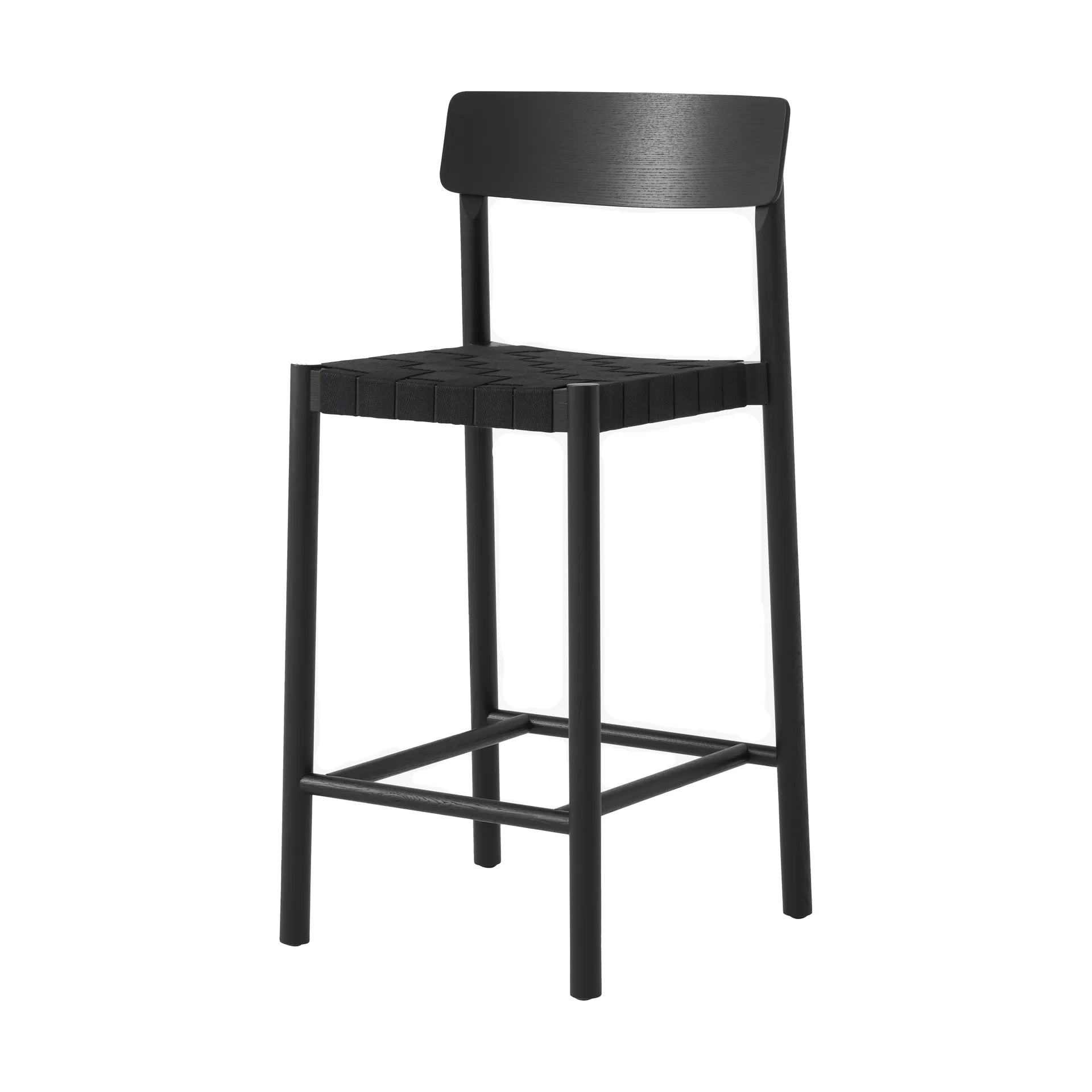 &Tradition Betty TK12 Counter Chair baarituoli 65 cm Musta pellava-mustalakattu saarni