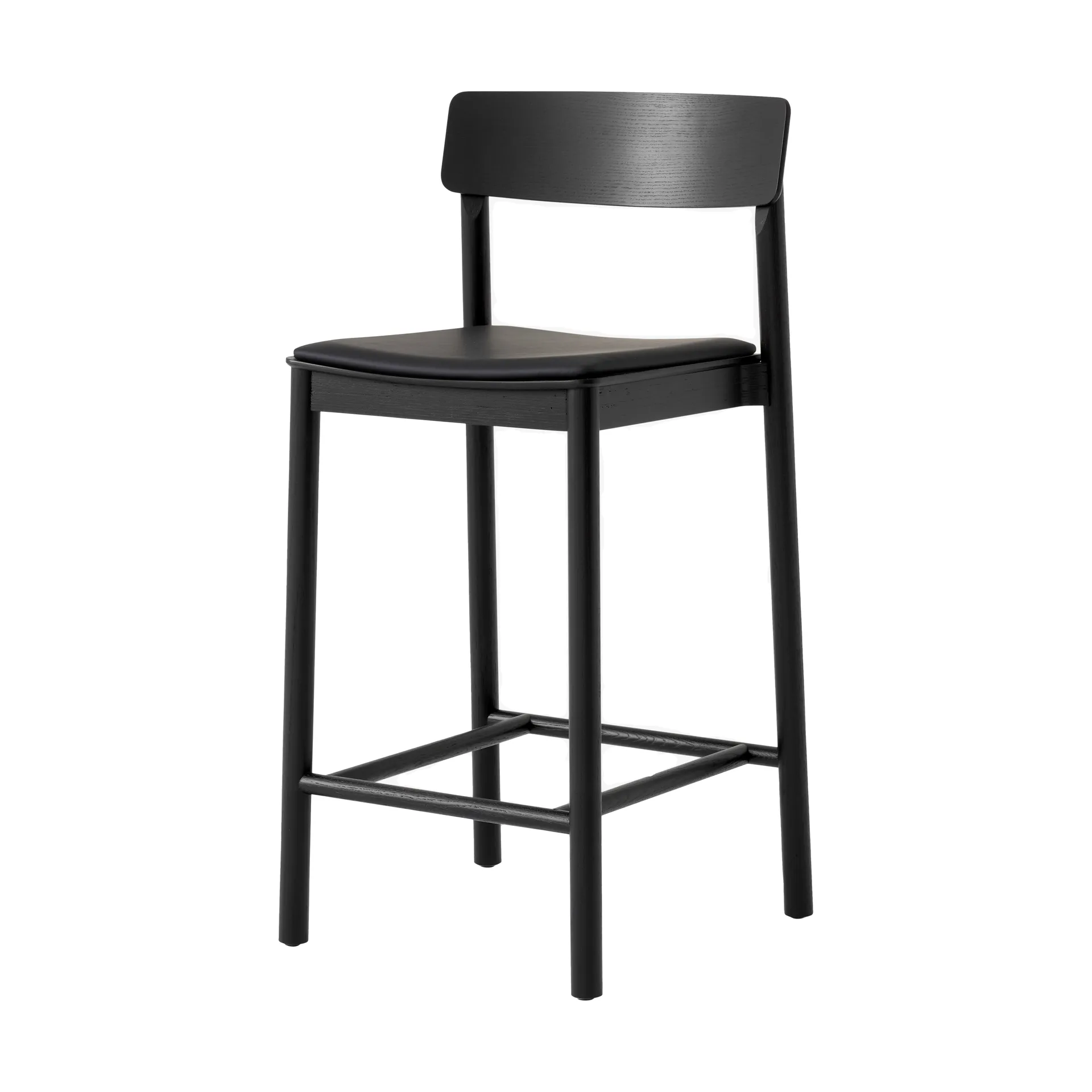 &Tradition Betty TK14 Counter Chair baarituoli 65 cm Noble musta nahka-mustalakattu saarni