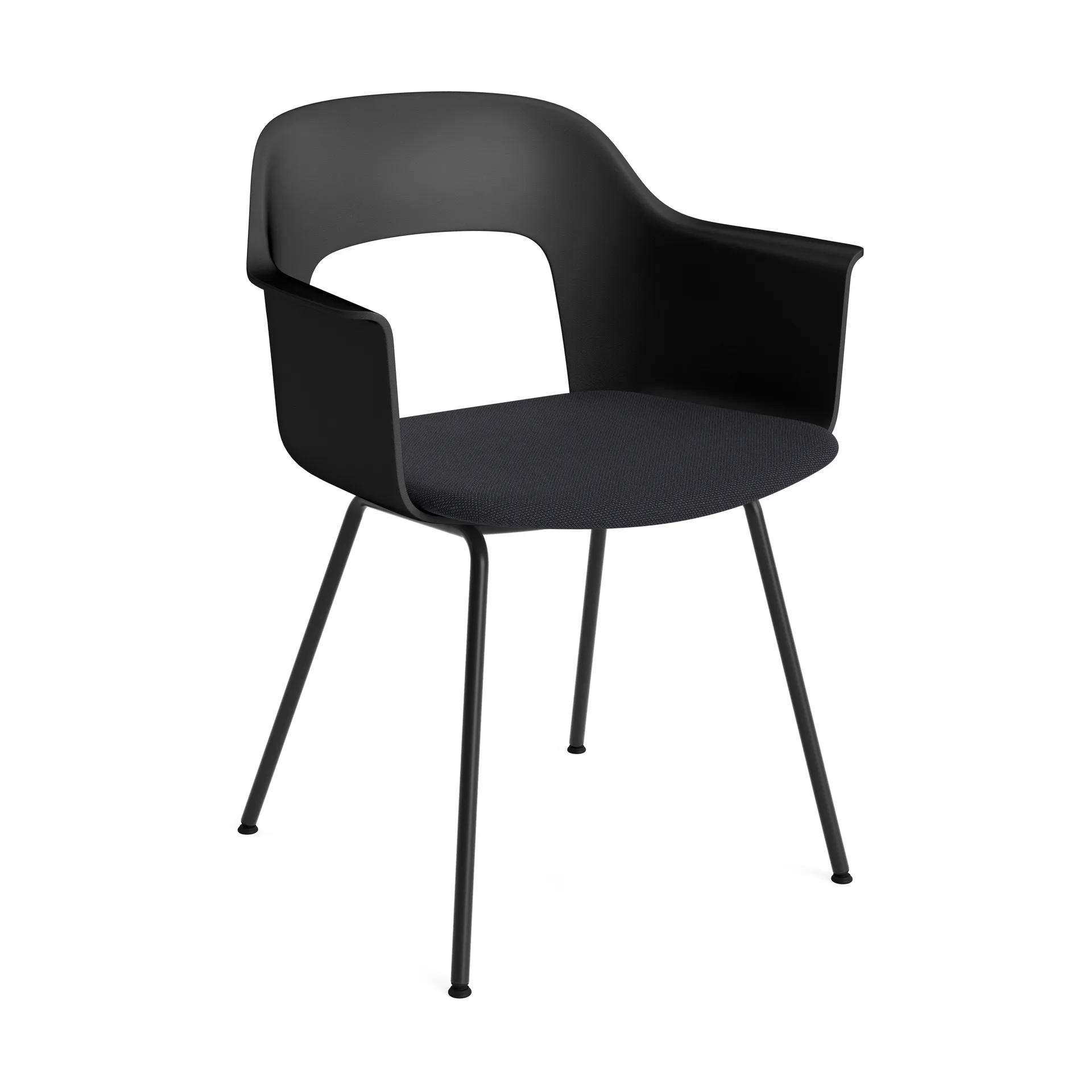 HAY Layout-nojatuoli 213 käsinojallinen tuoli Steelcut Trio 195-black-svartlackerad teräs