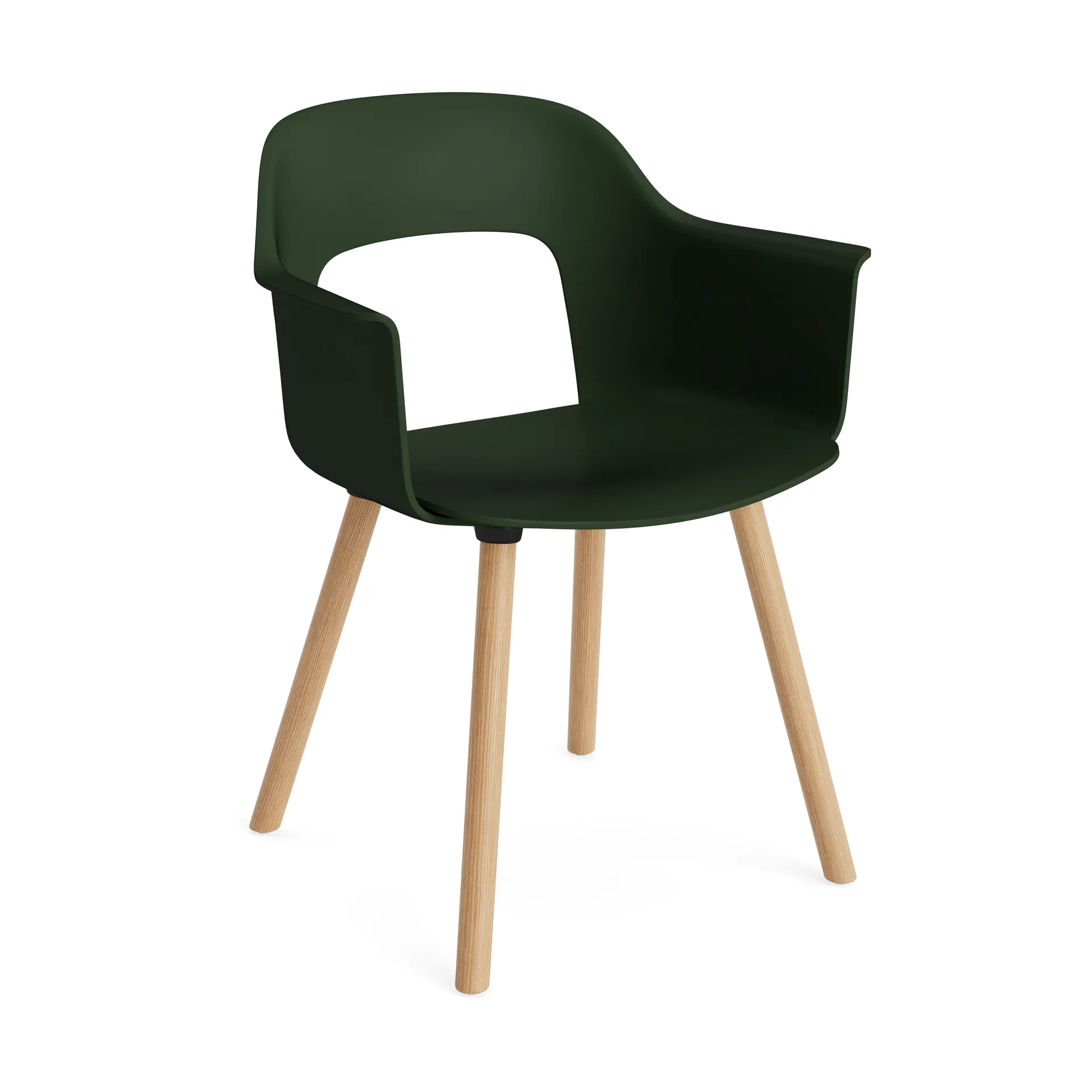 HAY Layout-nojatuoli 221 käsinojallinen tuoli Bottle green lakattu tammi