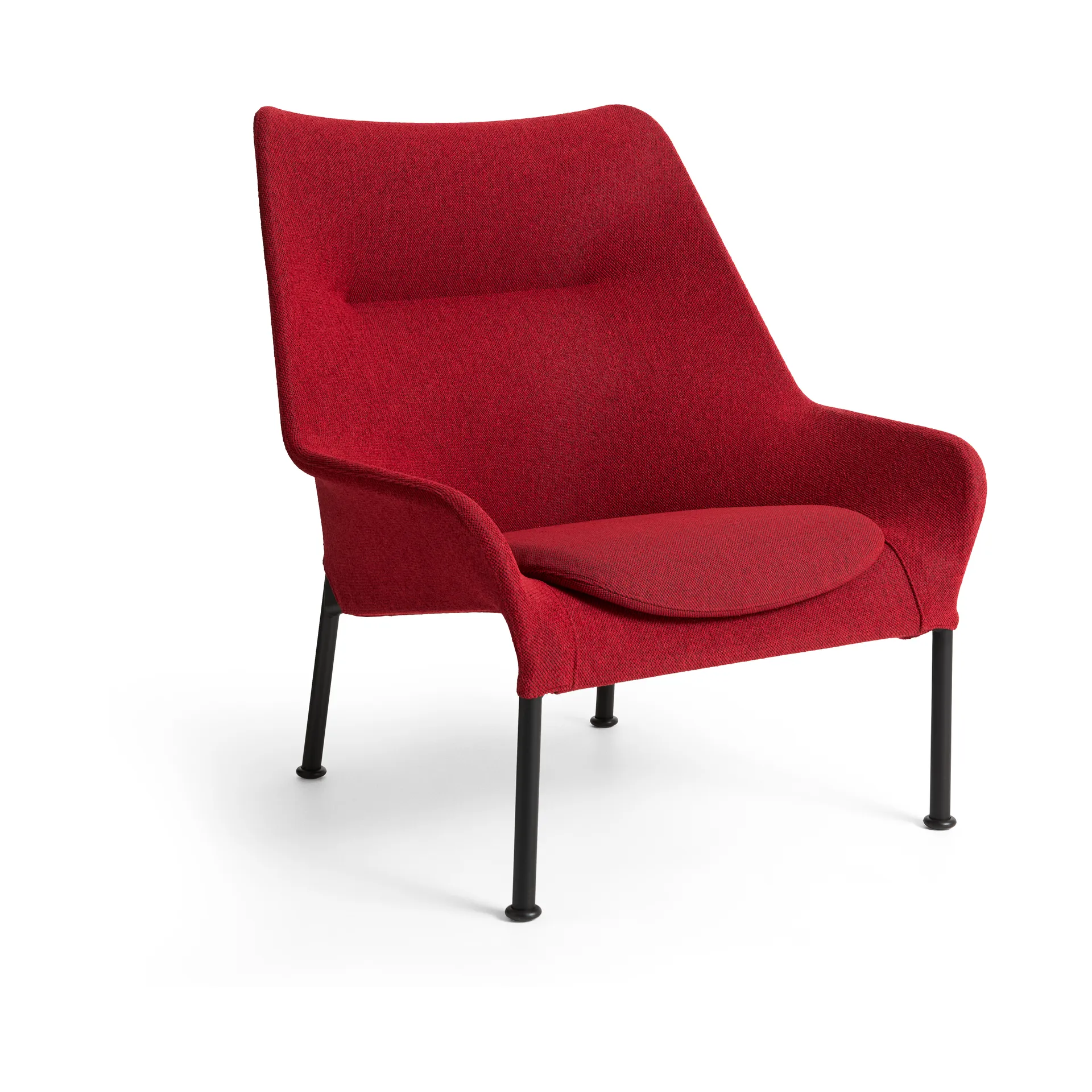 HAY O2 Lounge Chair nojatuoli Soft red-musta-lakattu teräs