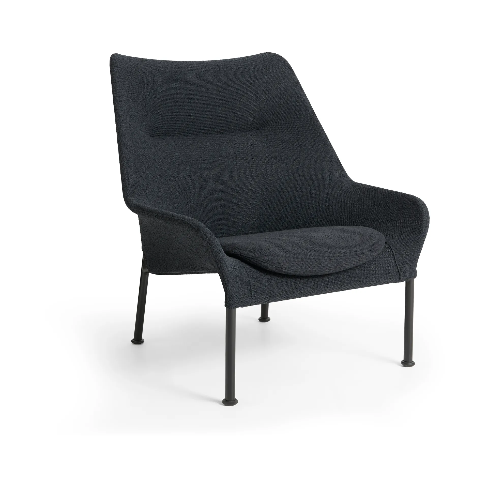 HAY O2 Lounge Chair nojatuoli Soft black peilitettu teräs