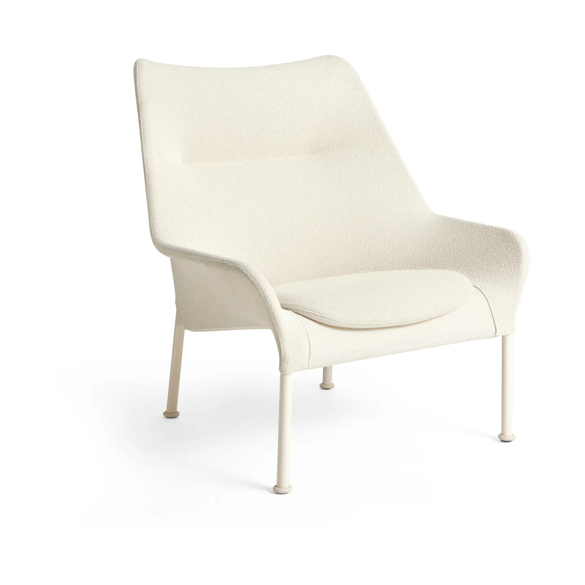 HAY O2 Lounge Chair nojatuoli Soft cream-lakattu teräs eggshell