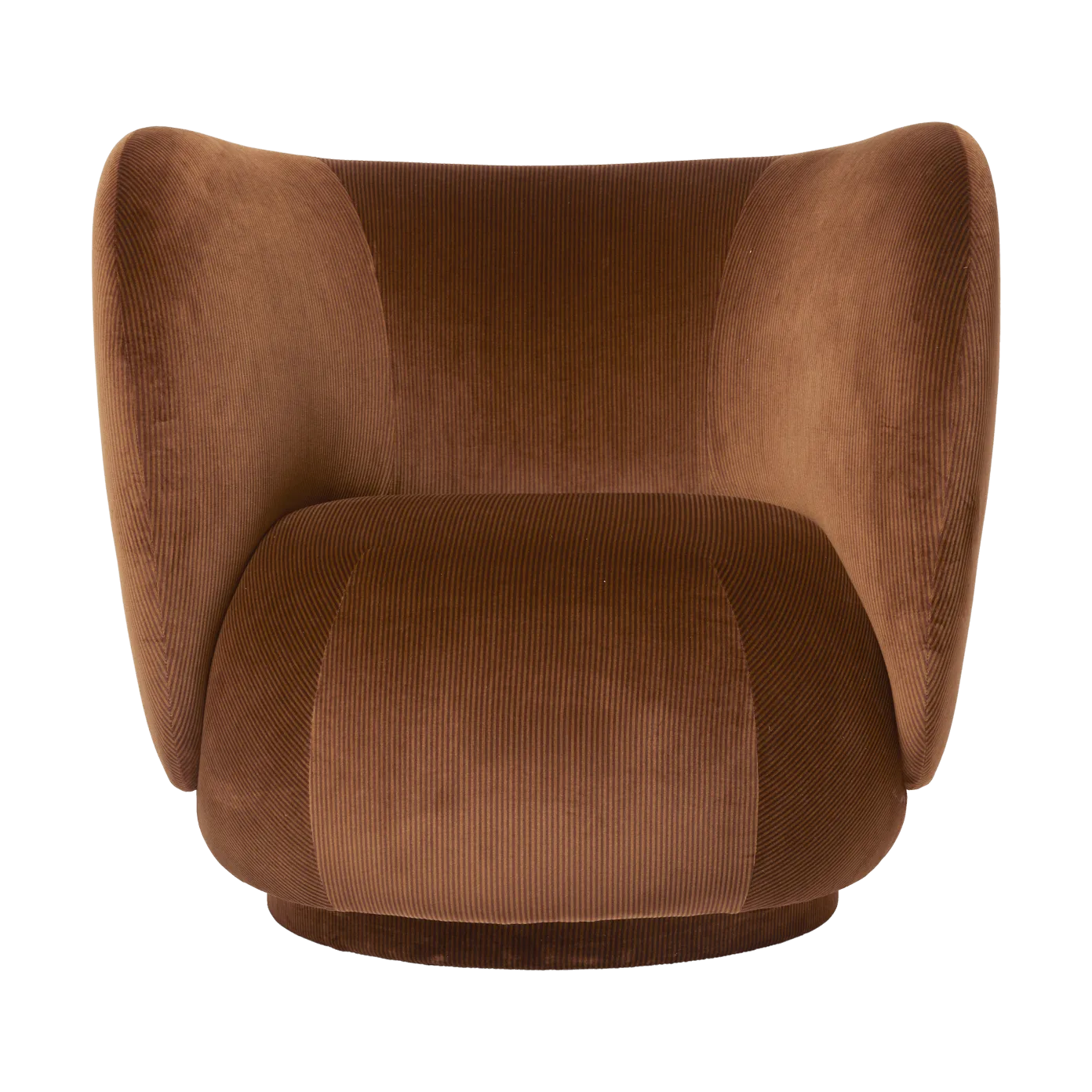 Ferm Living Rico lounge chair nojatuoli swivel Devoré velvet-Rust
