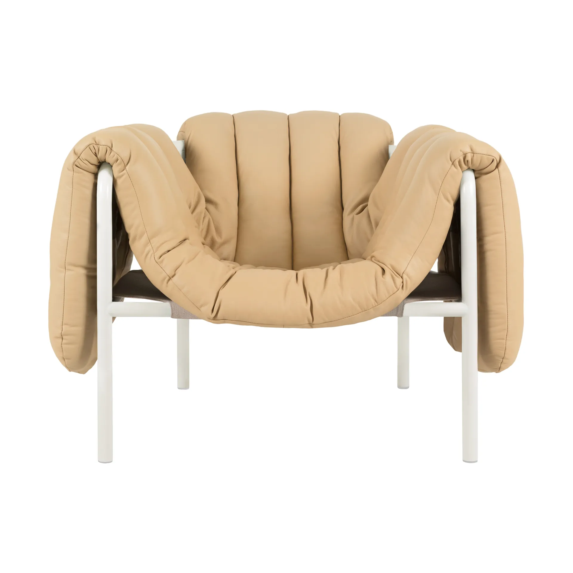 Hem Puffy lounge-nojatuoli Sand leather-cream