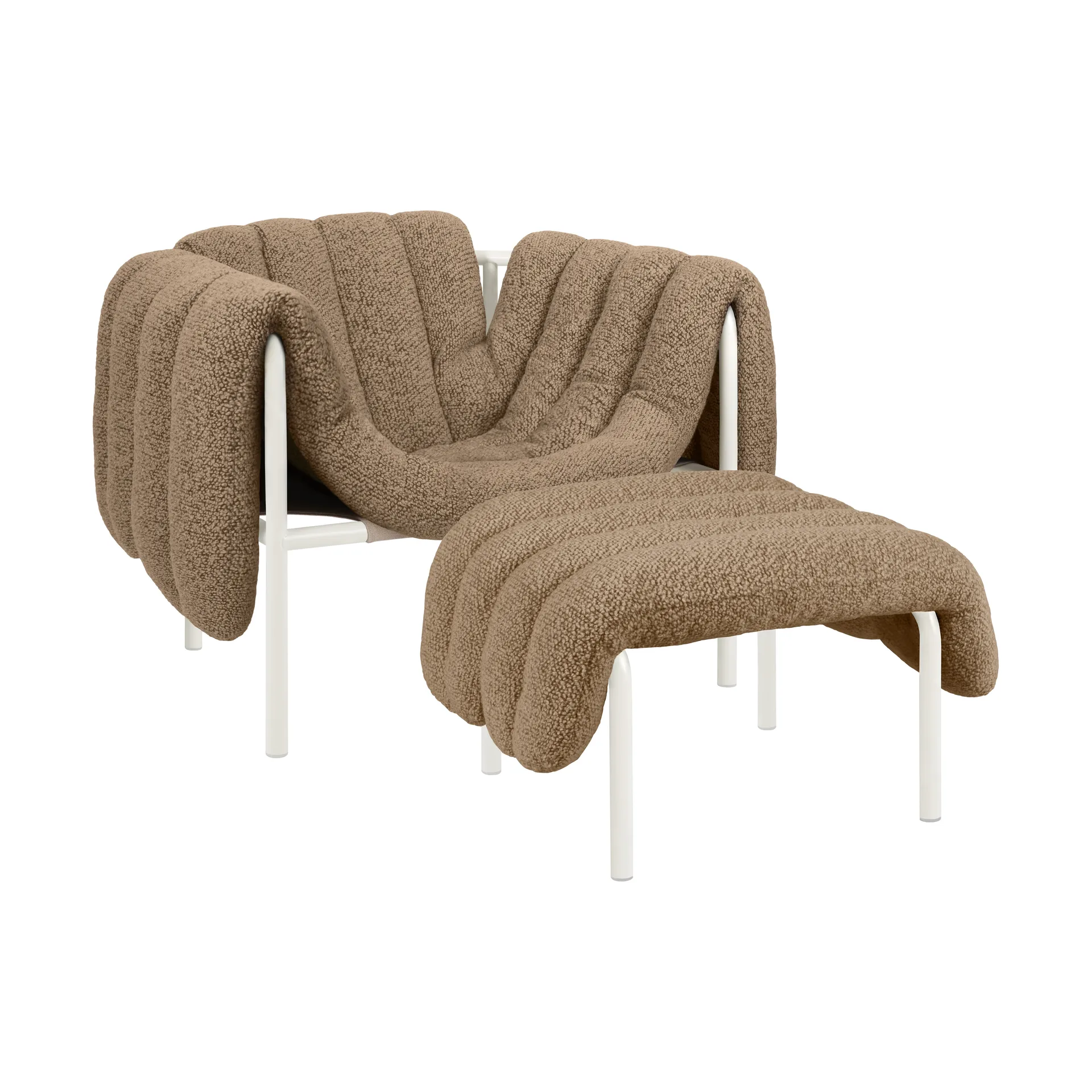 Hem Puffy lounge-nojatuoli + leposohva Sawdust-cream