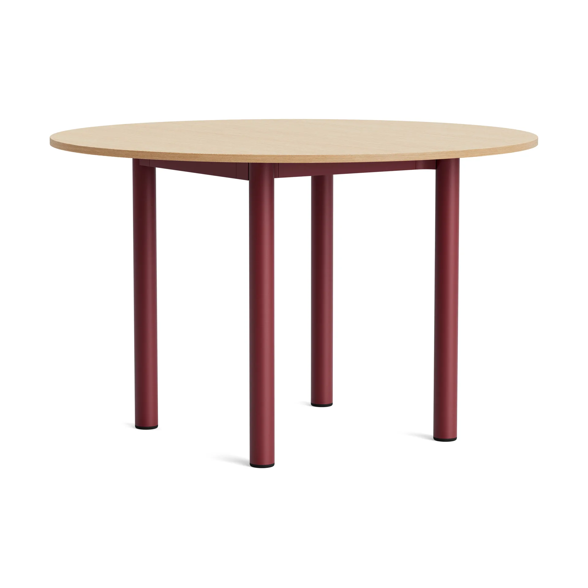 HAY Annex Round ruokapöytä Lakkattu tammi-barn red alumiini, Ø120 cm
