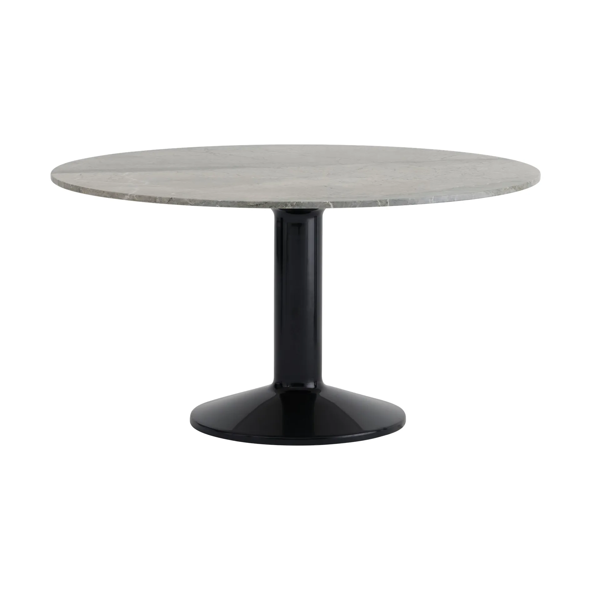 Muuto Midst pilaripöytä Harmaa marmori-musta, Ø140 cm