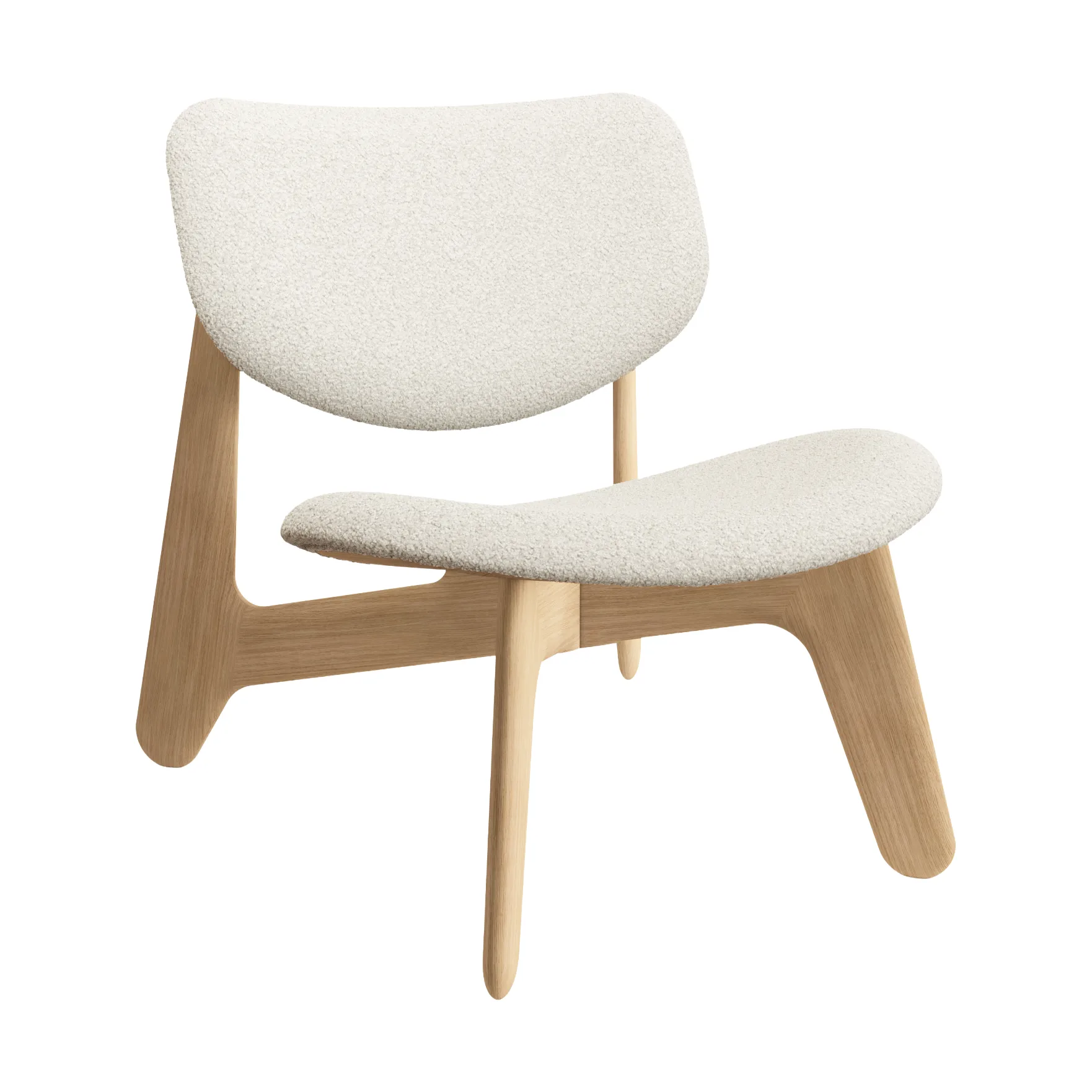 Tom Dixon Slab lounge-tuoli verhoiltu istuin Natural harjattu tammi-Elle 0200 CMHR Natural