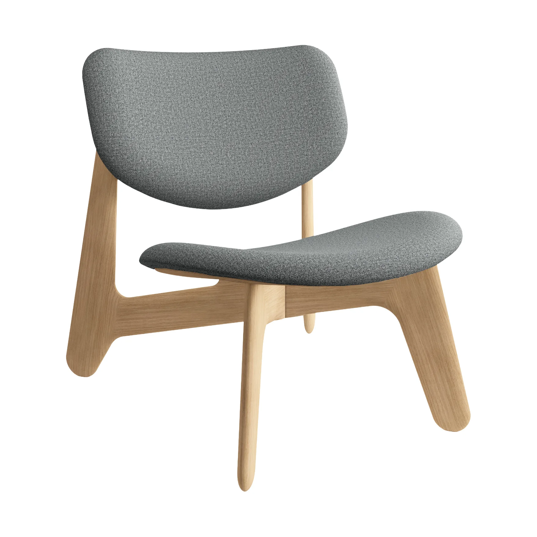 Tom Dixon Slab lounge-tuoli verhoiltu istuin Natural harjattu tammi Hallingdal 0130 mid grey
