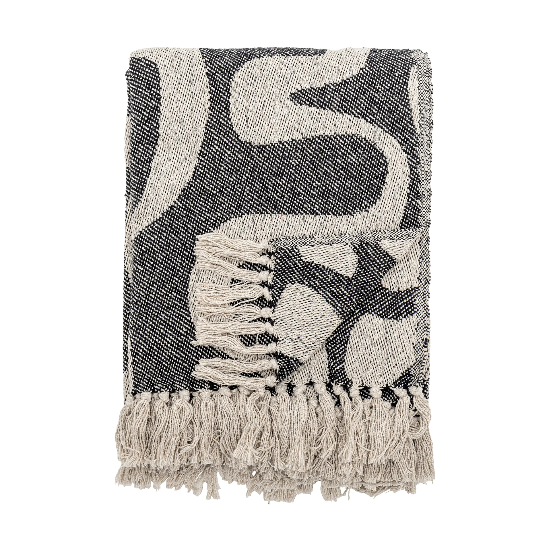 Bloomingville Salobre viltti puuvilla 160x130 cm Musta
