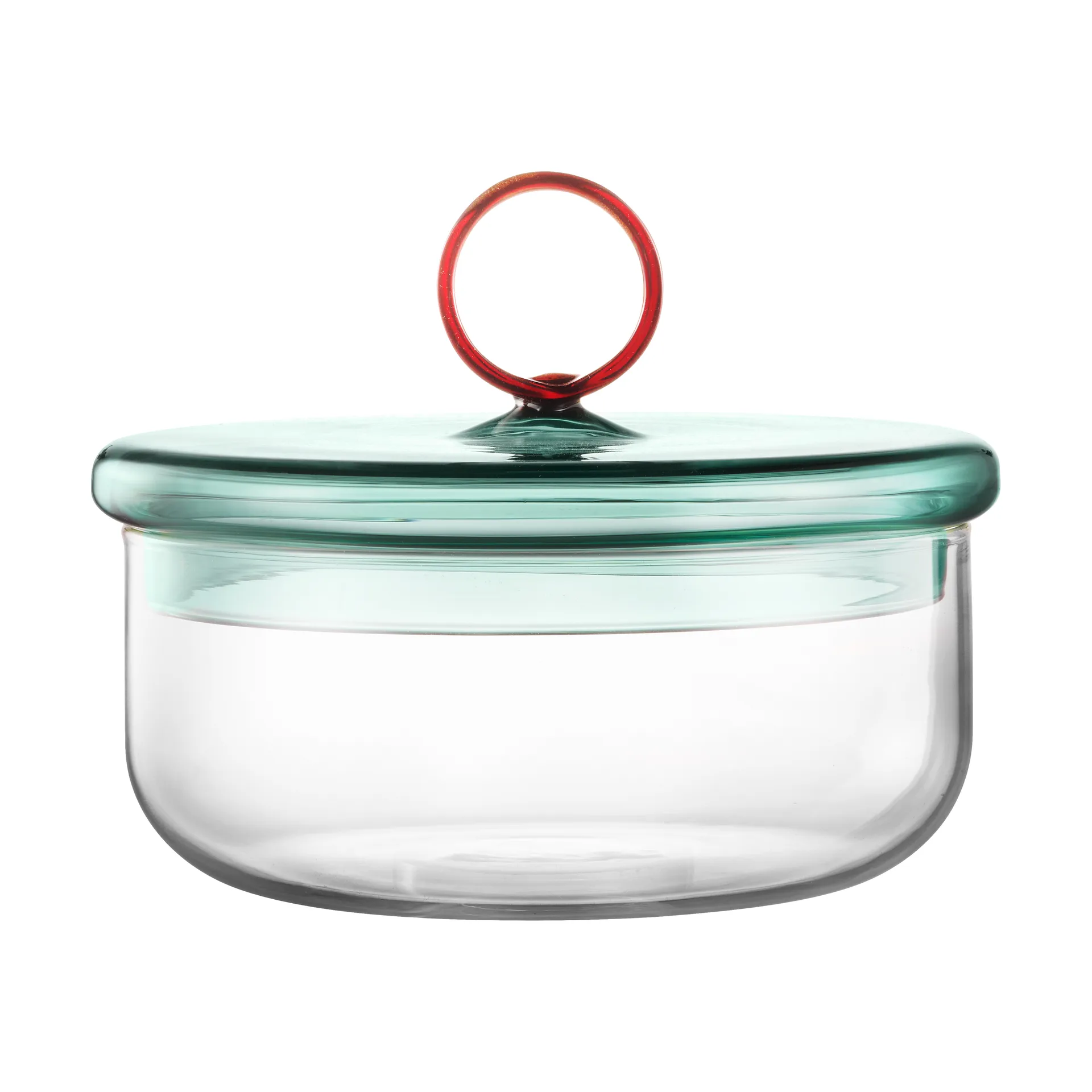 Muurla Loop matala kulho kannella Ø15 cm Kirkas teal amber