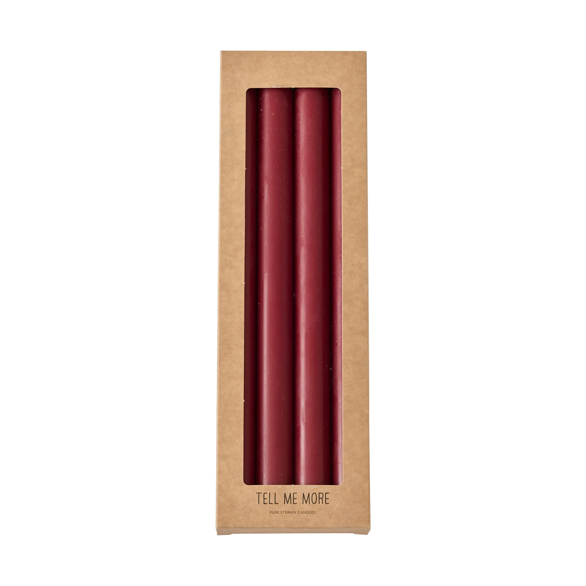 Tell Me More Tell Me More dinner steariinilyhdyt 28 cm 4-pack Tummanpunainen