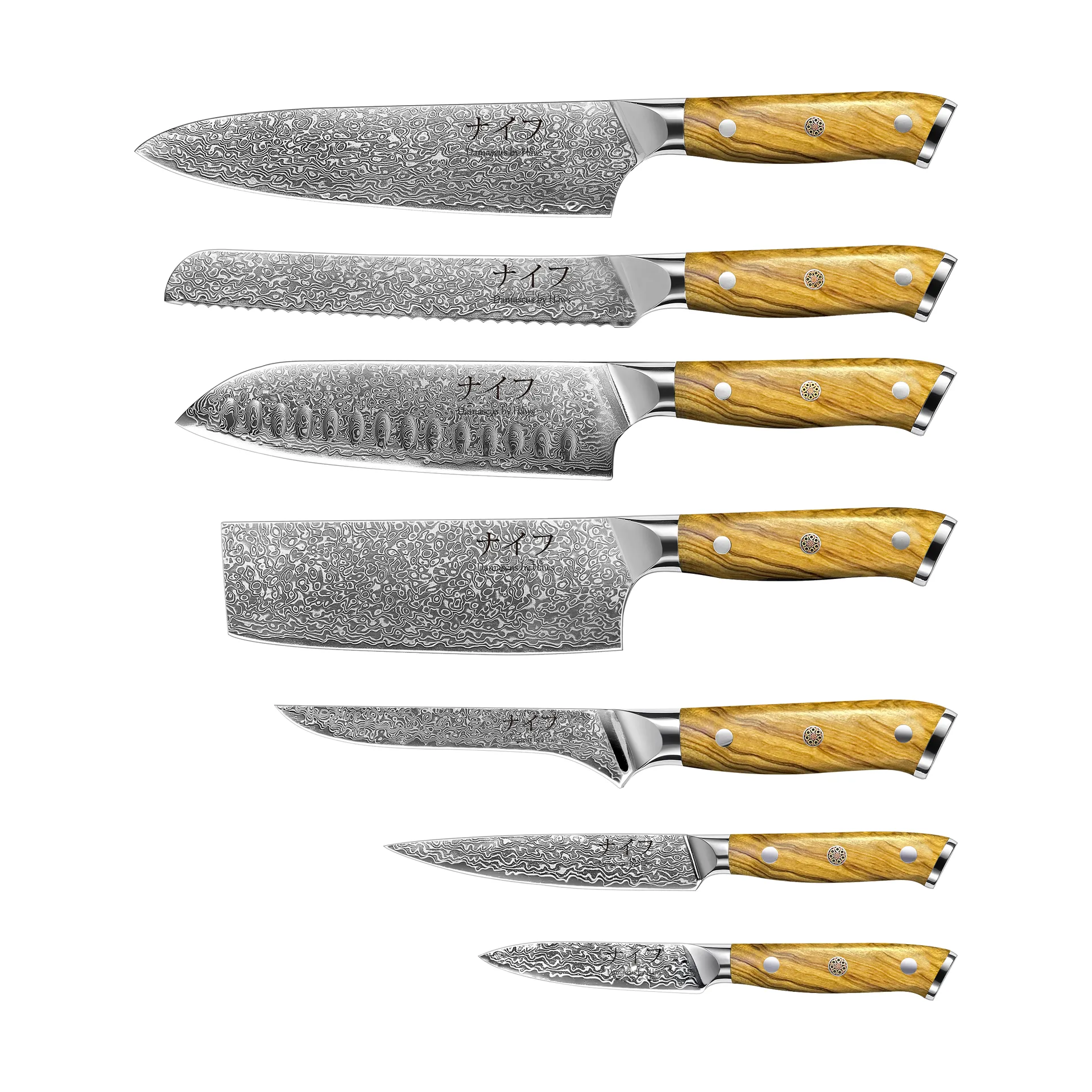 Hâws Damascus by Hâws veitsisarja 7-osainen Ruskea-ruostumaton teräs