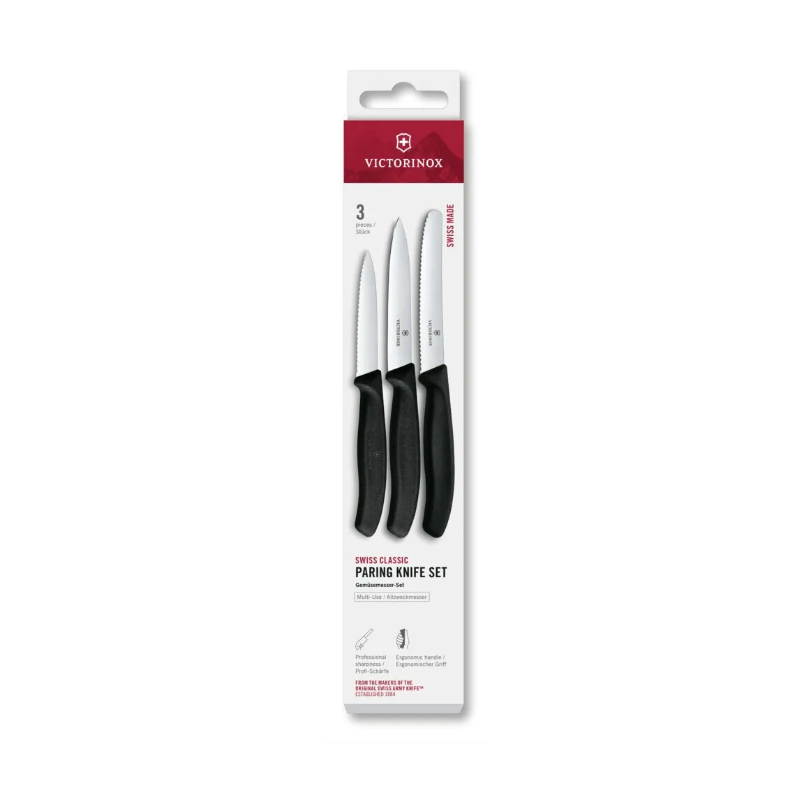 Victorinox Victorinox Swiss Classic kuorimaveitsisetti 3 osaa Musta