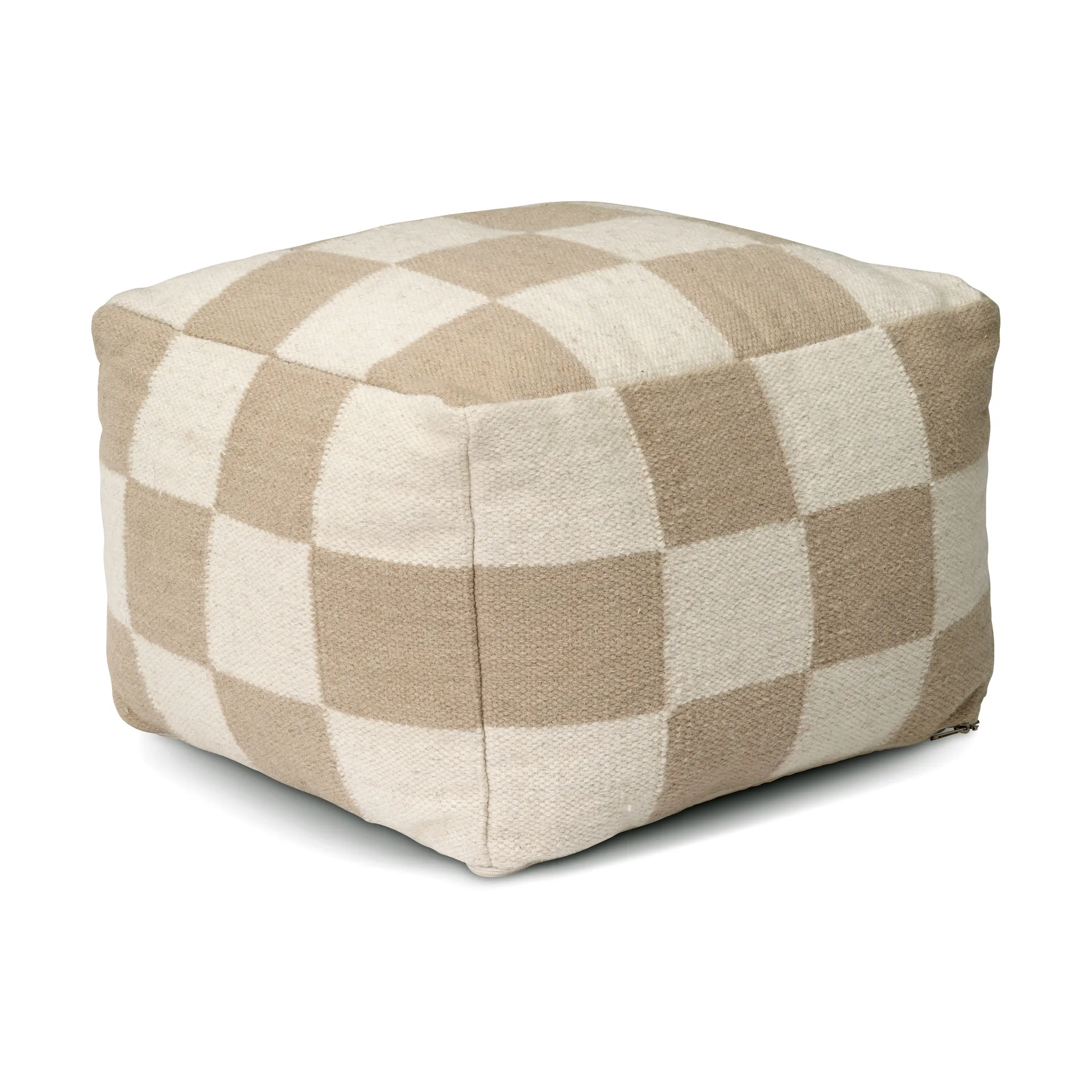 Classic Collection Neliö puffi 50×50 cm Valkoinen luonnollinen