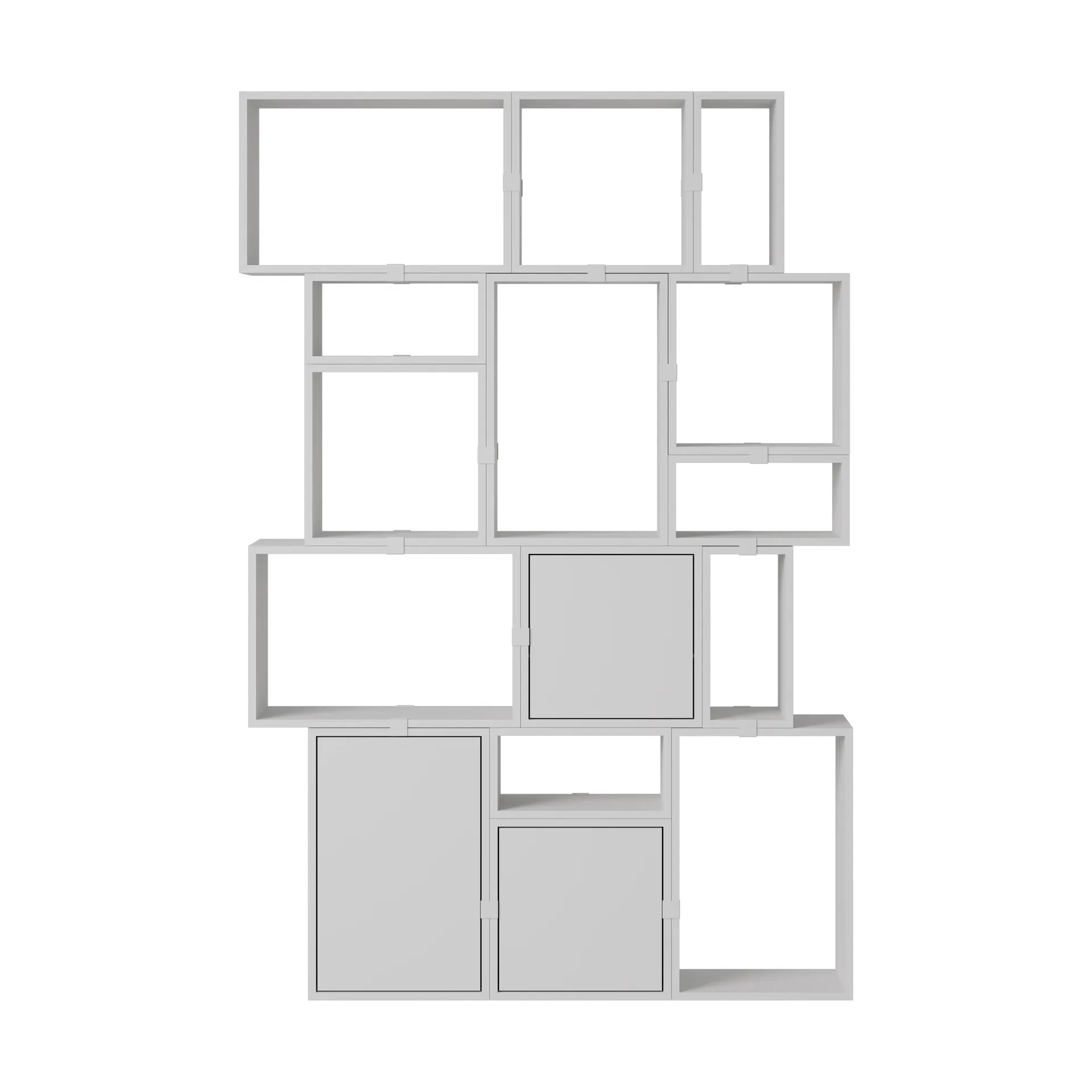 Muuto Stacked säilytysjärjestelmä kirjahylly kokoonpano 2 Harmaa