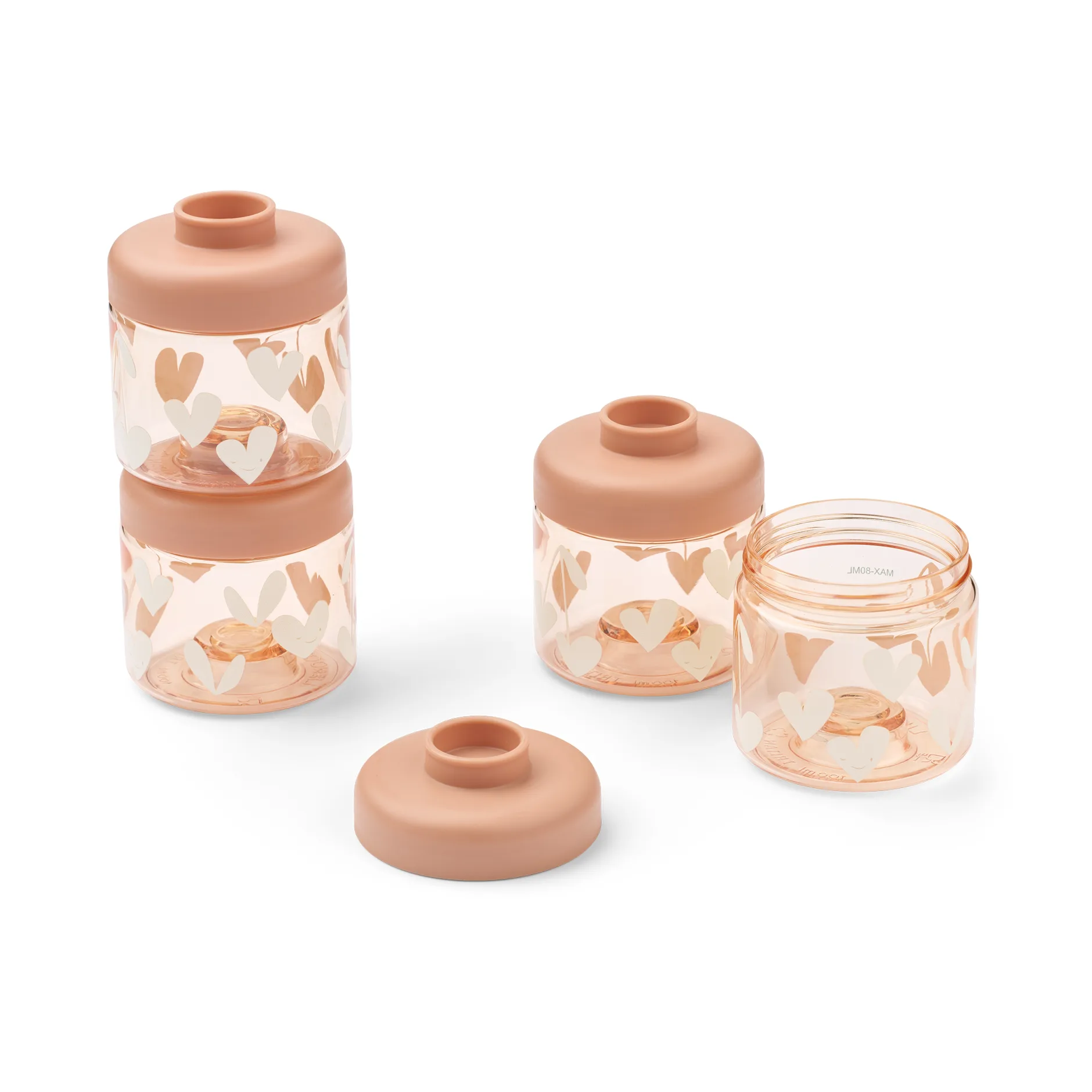 Liewood Dominique lastenruokapurkit 100 ml 4-pack Sweethearts-pale tuscany