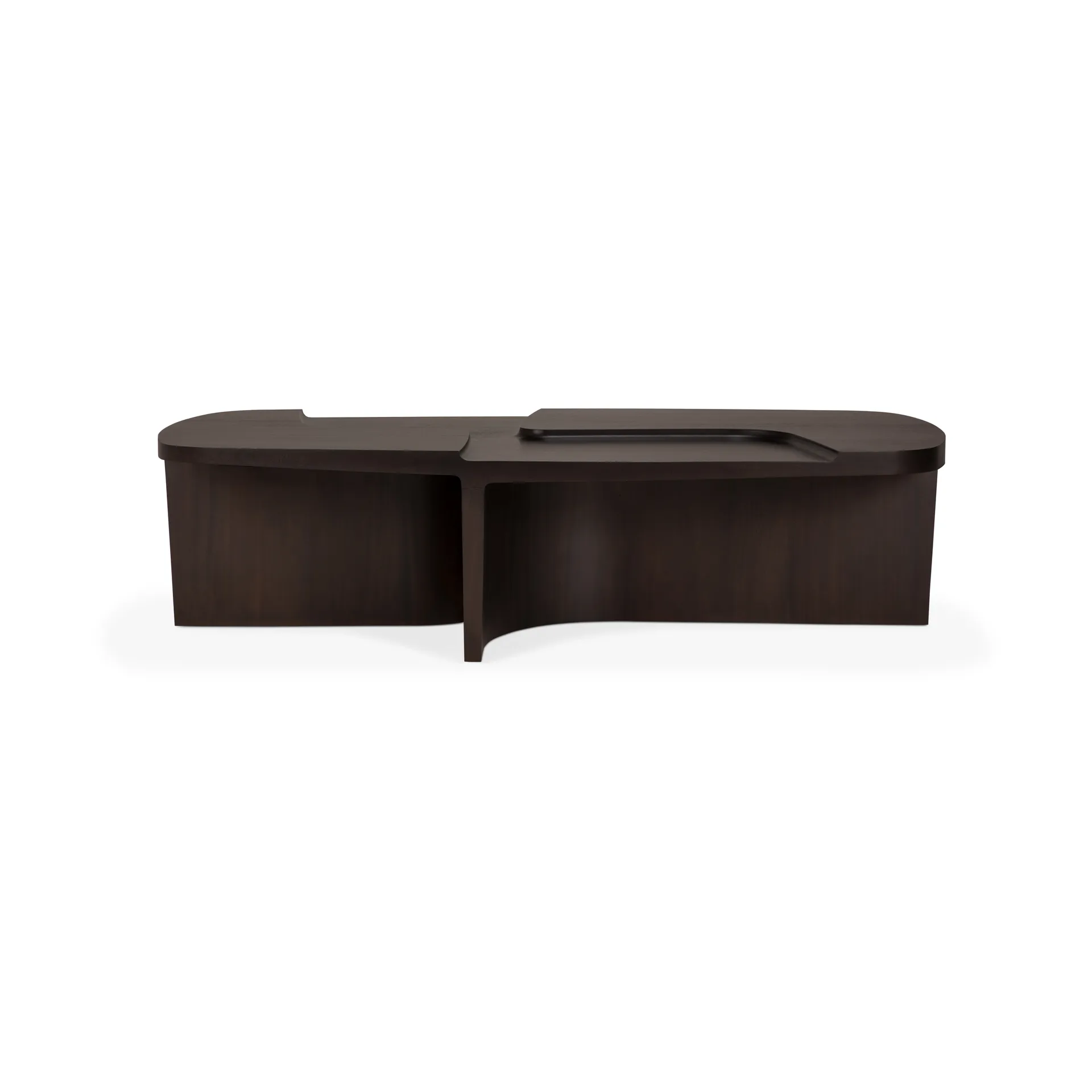 Ethnicraft brutalistinen sohvapöytä Rose brown mahonki, 143×75 cm