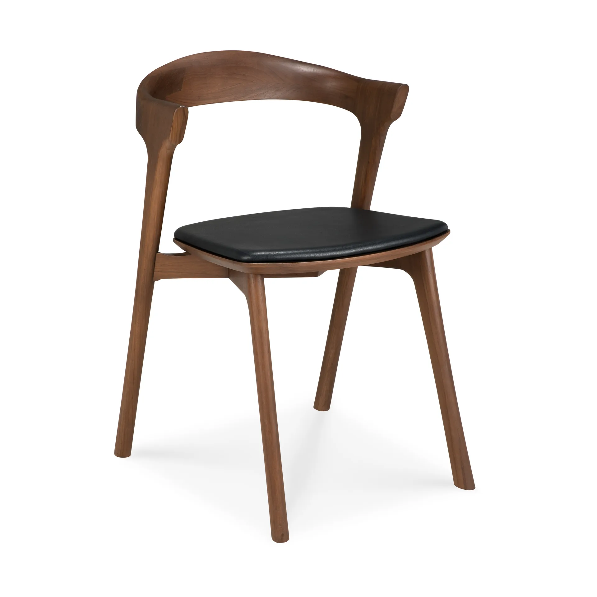 Ethnicraft Pyökki ruokatuoli Brown teak-musta nahka