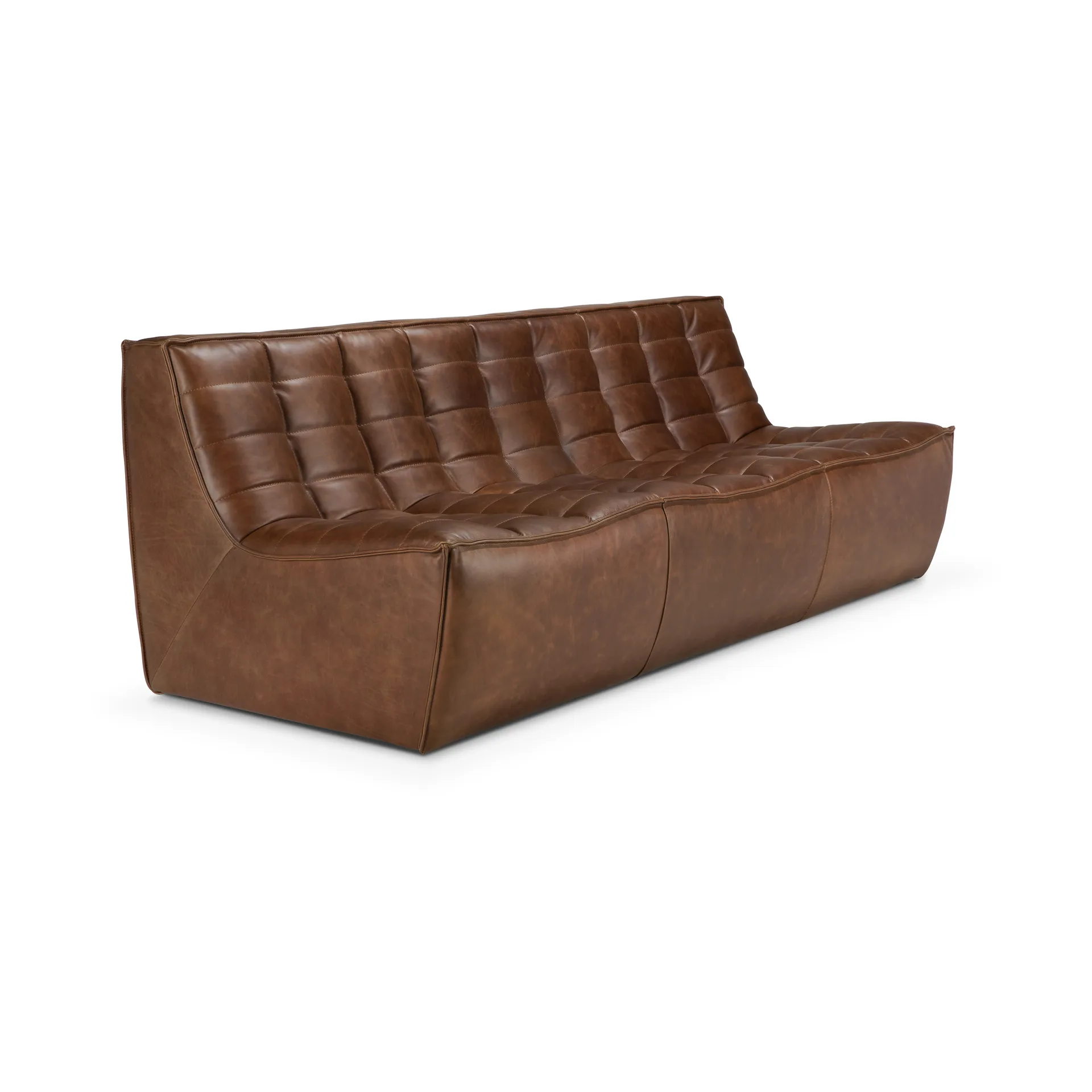 Ethnicraft N701 sohva 3-istuttava Nahka Chestnut
