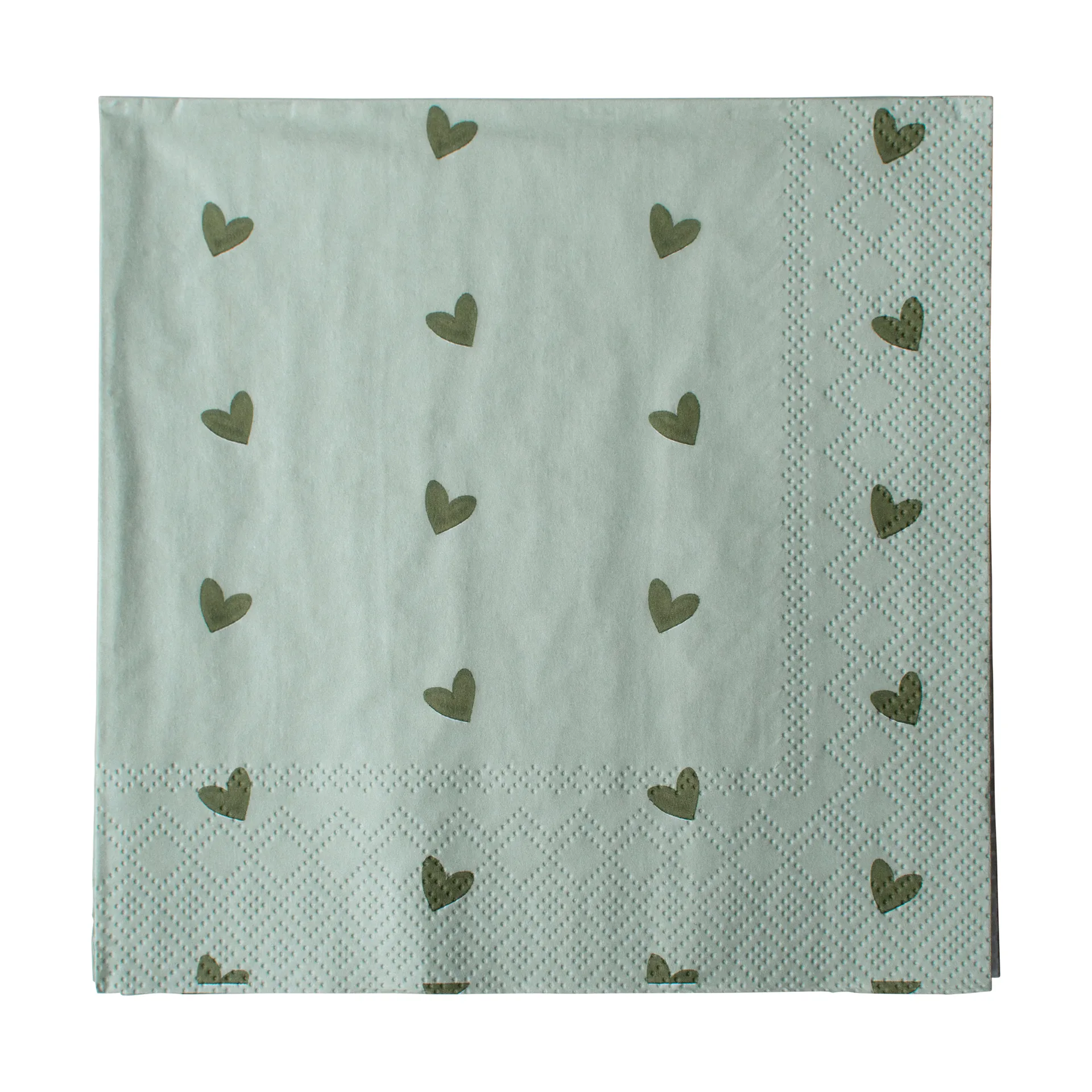 DBKD Heart paperinen lautasliina 33x33 cm 20-pack Vihreä