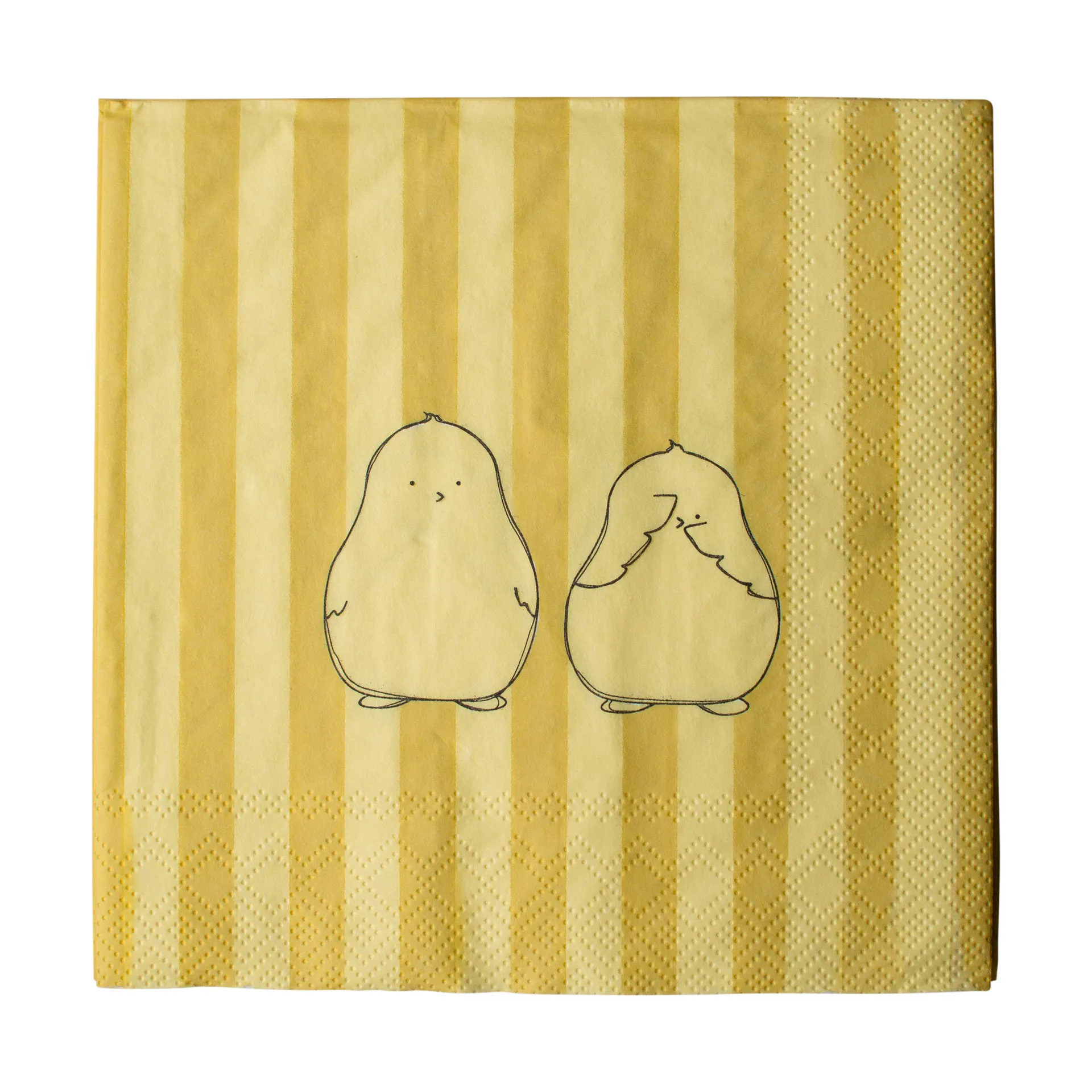 DBKD Chubby chicken stripe paperiservetti 20-pack Kreemi, 33x33 cm