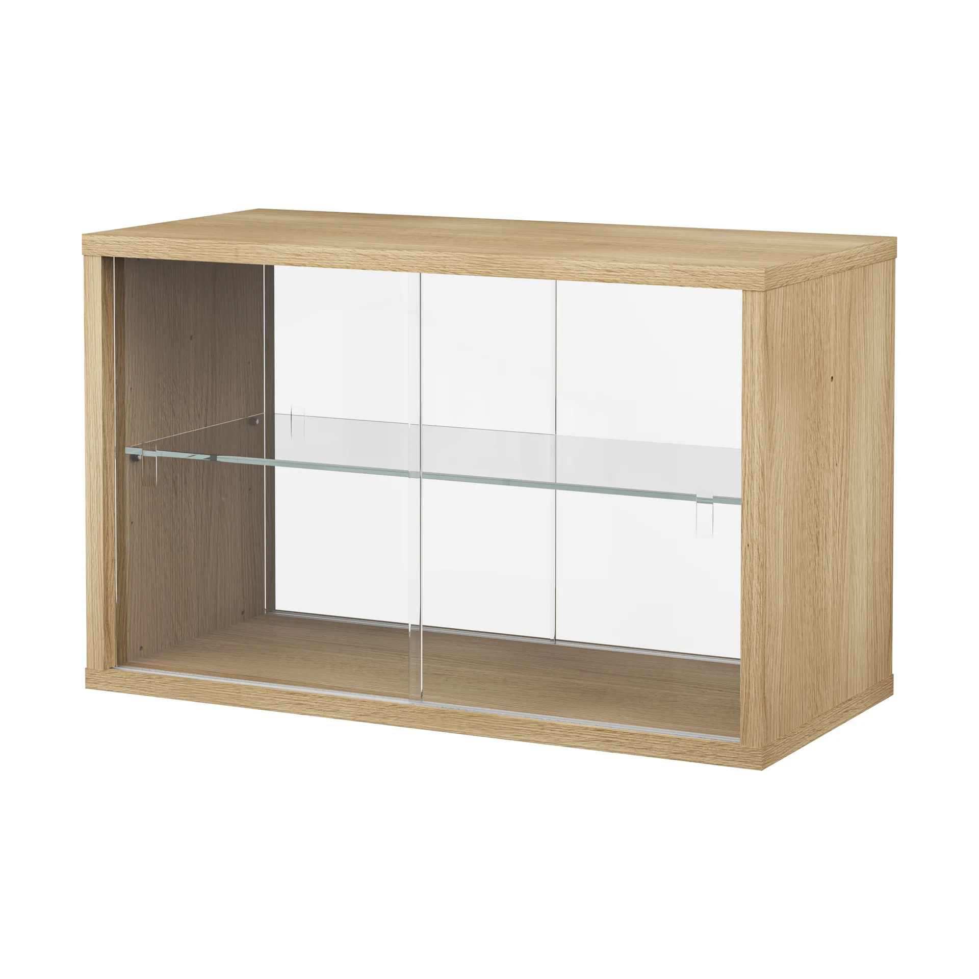 Pira Pira vitriinikaappi Vaalea tammi-kirkas lasi, 70×31 cm, 4 ovea