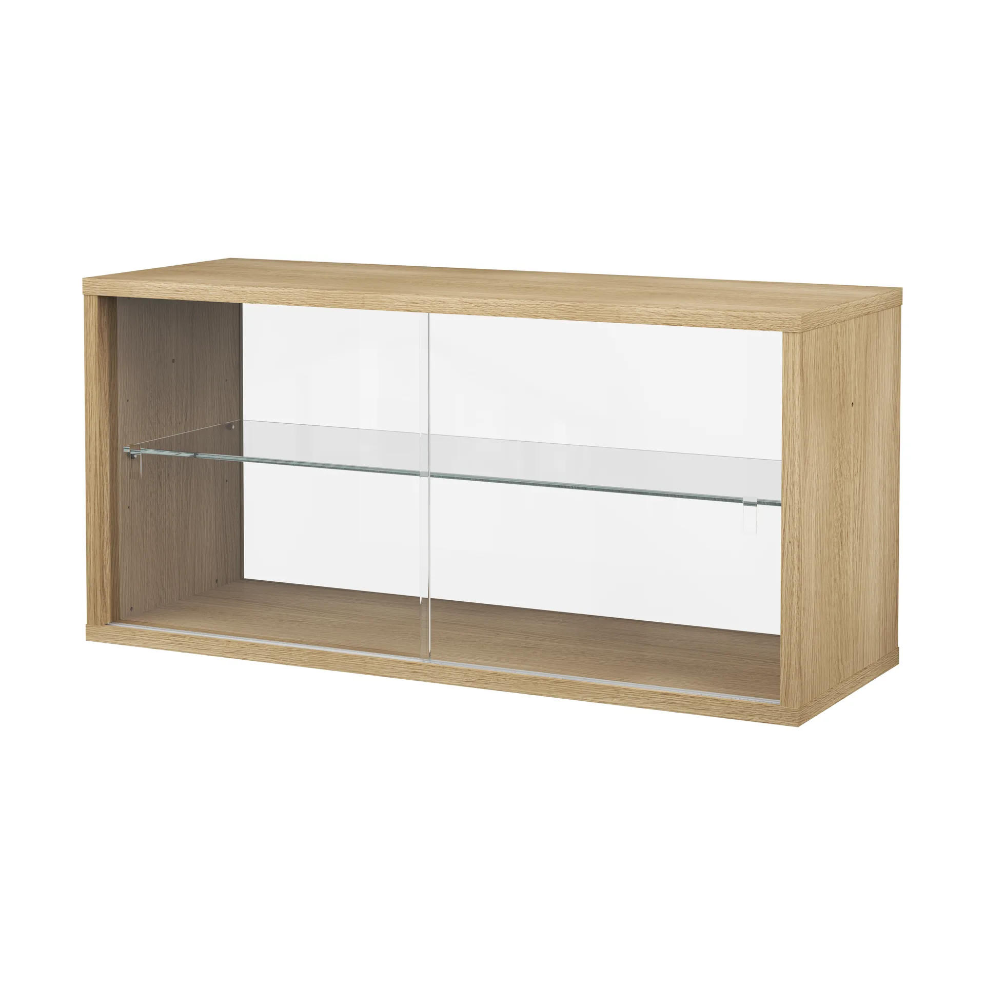 Pira Pira vitriinikaappi Vaalea tammi kirkas lasi, 90x31 cm, lasiselkä