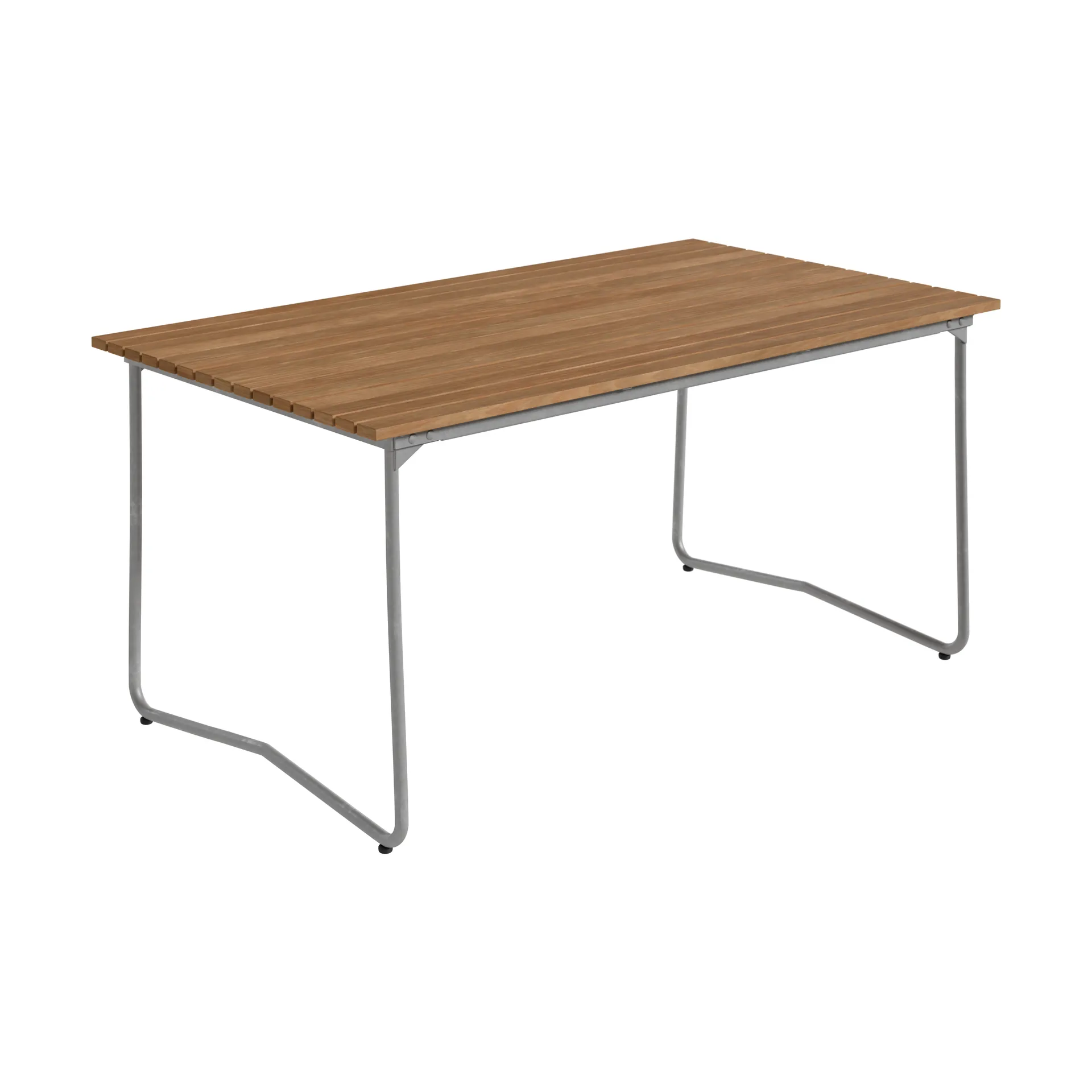 Grythyttan Stålmöbler Bovik pöytä Teak-lämmingalvanoitu runko, 150×92 cm