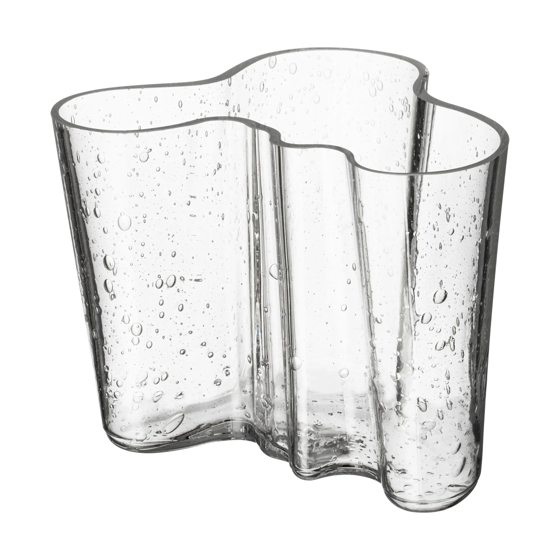 Iittala Alvar Aalto vaasi juhlavuoden painos 160 mm Kuplalasi läpinäkyvä