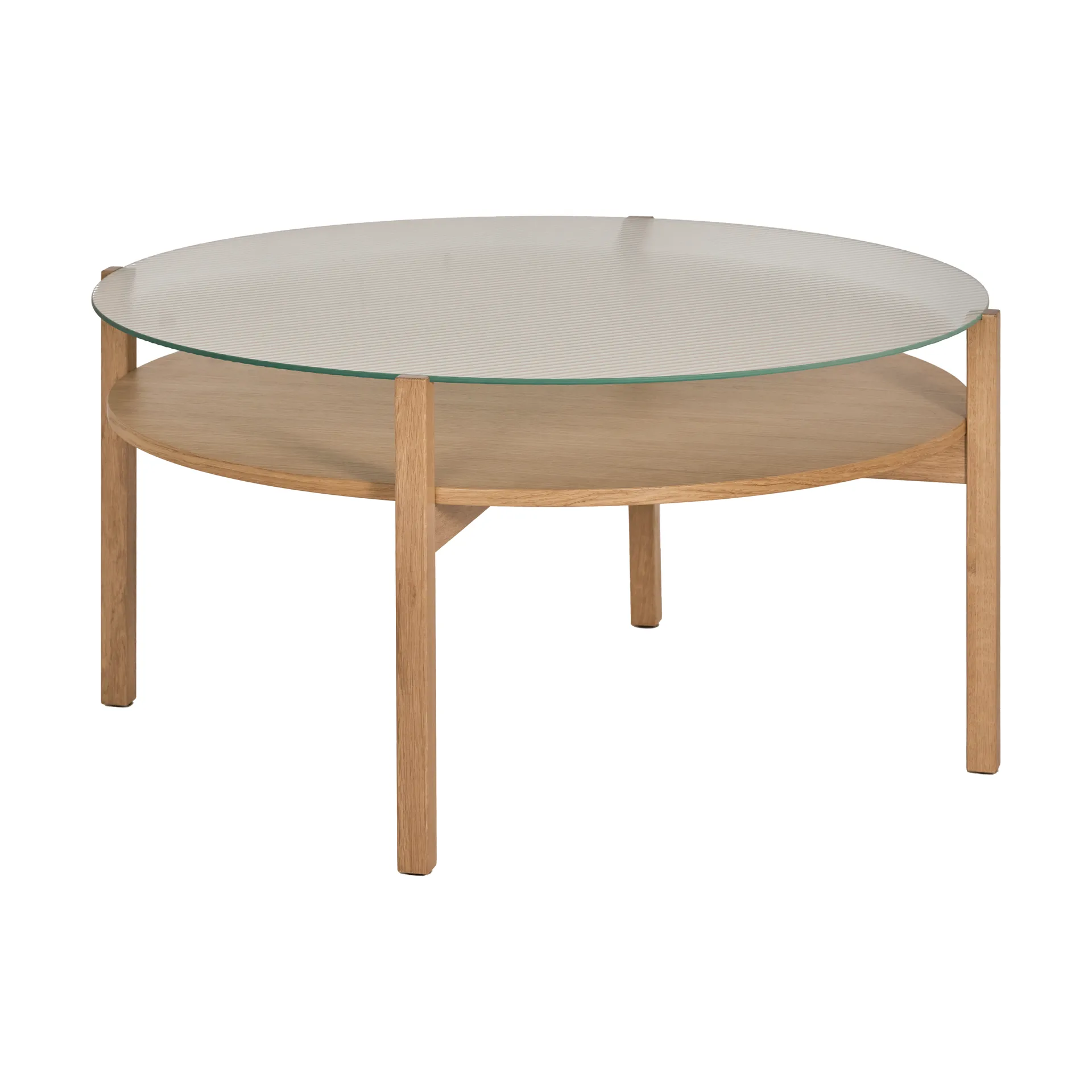 1898 Lid sohvapöytä Valkopigmentoitu tammi-lasi, Ø90 cm