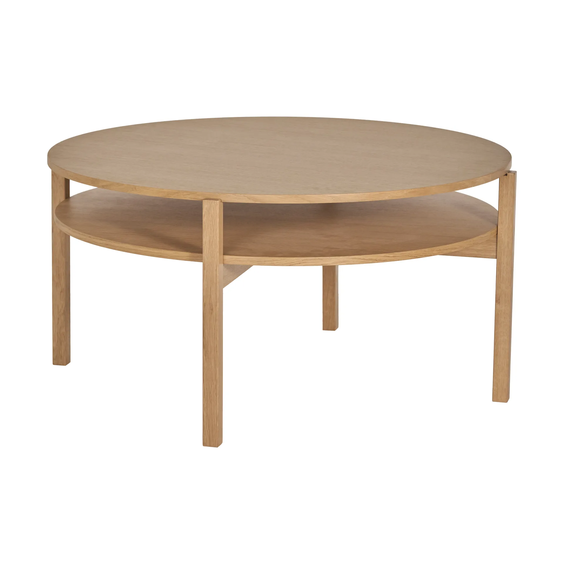 1898 Lid sohvapöytä Valkopigmentoitu tammi, Ø90 cm