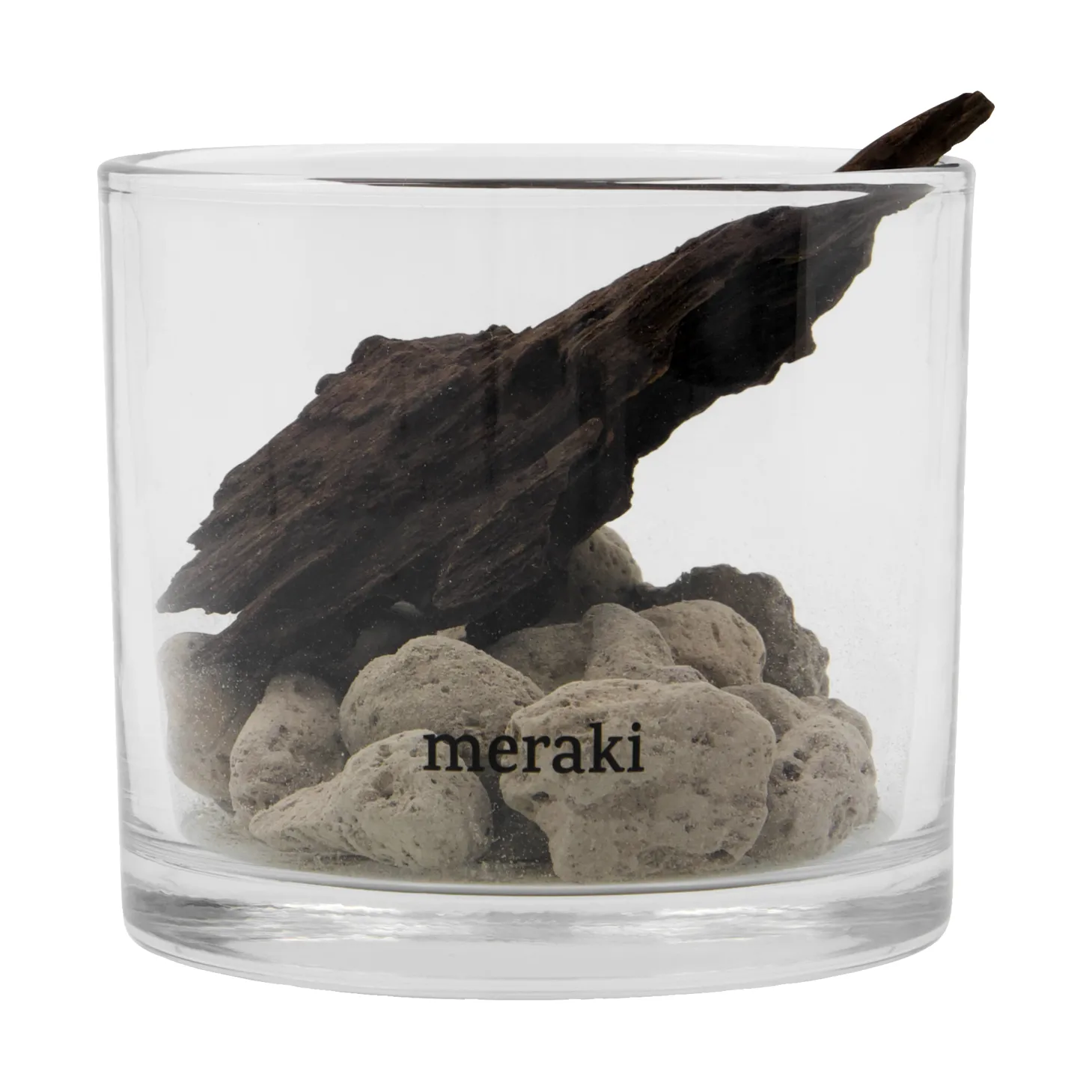 Meraki Meraki tuoksunlevitin laavakivi ja puu Musta