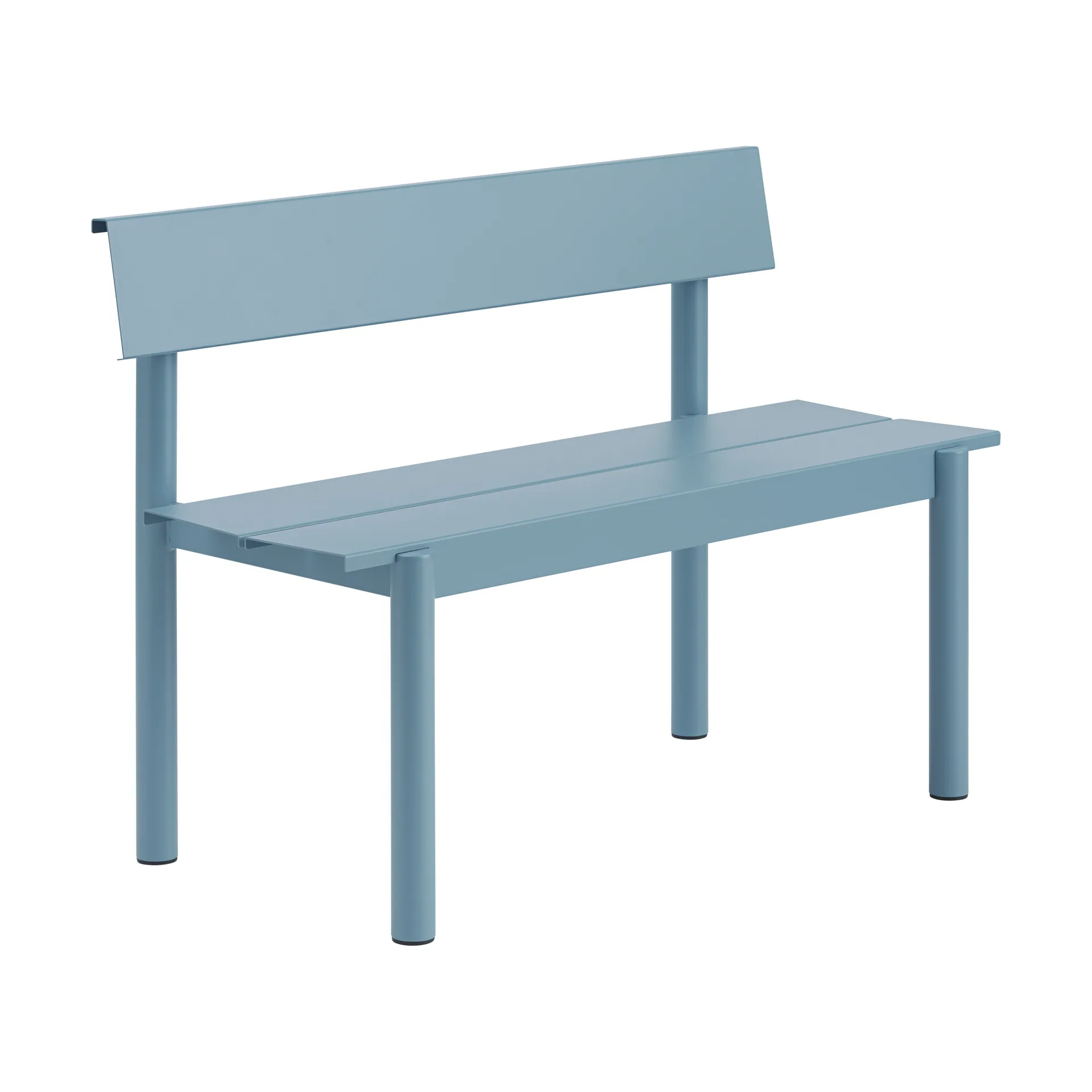 Muuto Linear Steel penkki selkänojalla Vaaleansininen, 110×34 cm