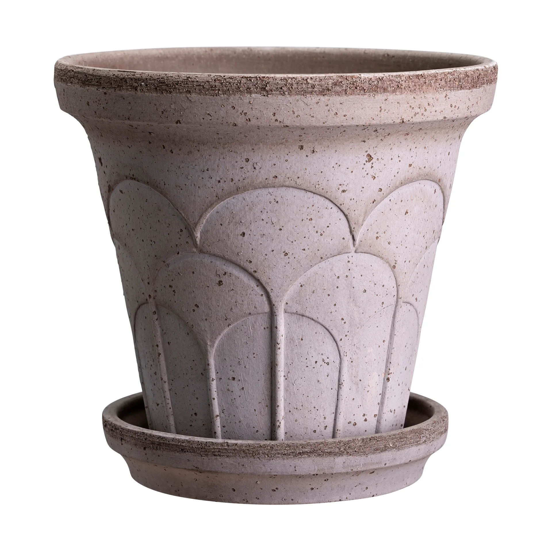 Bergs Potter Fleur ruukku aluslautasella 2 osaa Grey, Ø21 cm