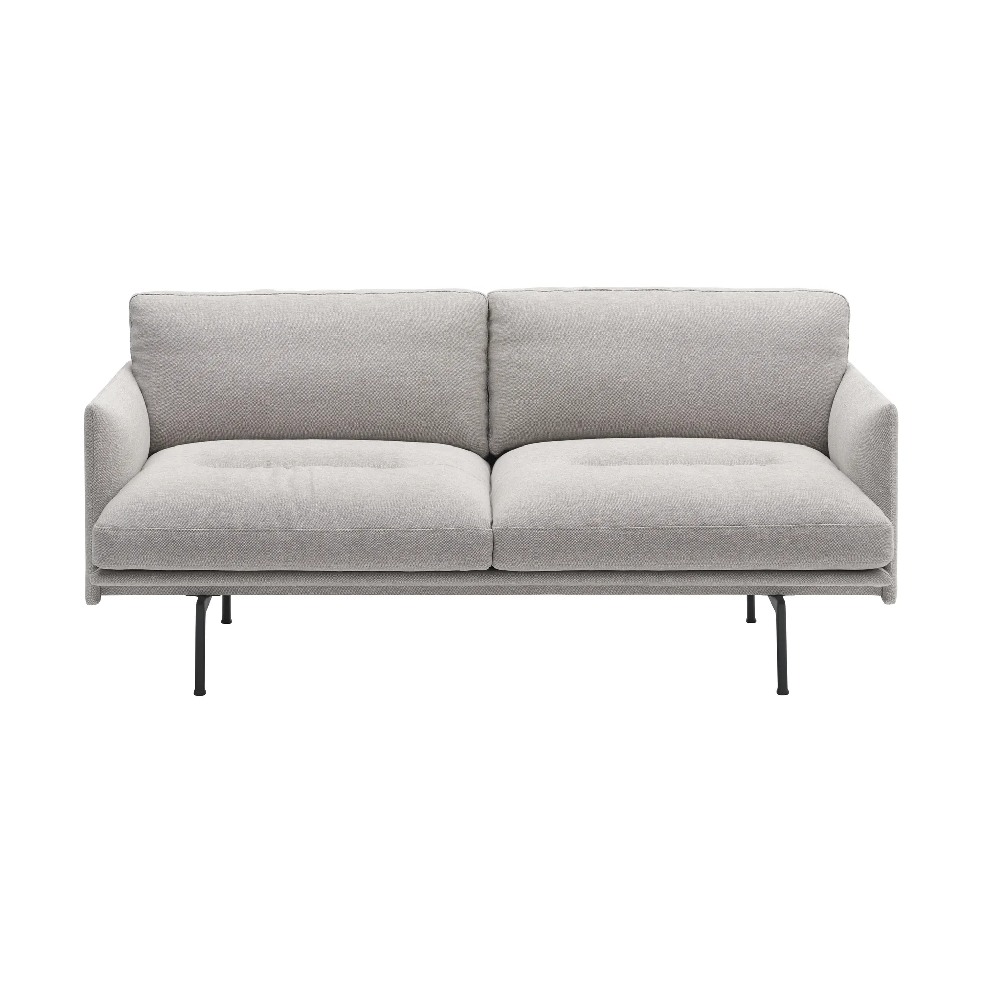 Muuto Outline Soft sohva Clay 12-mustat jalat, 2-istuttava
