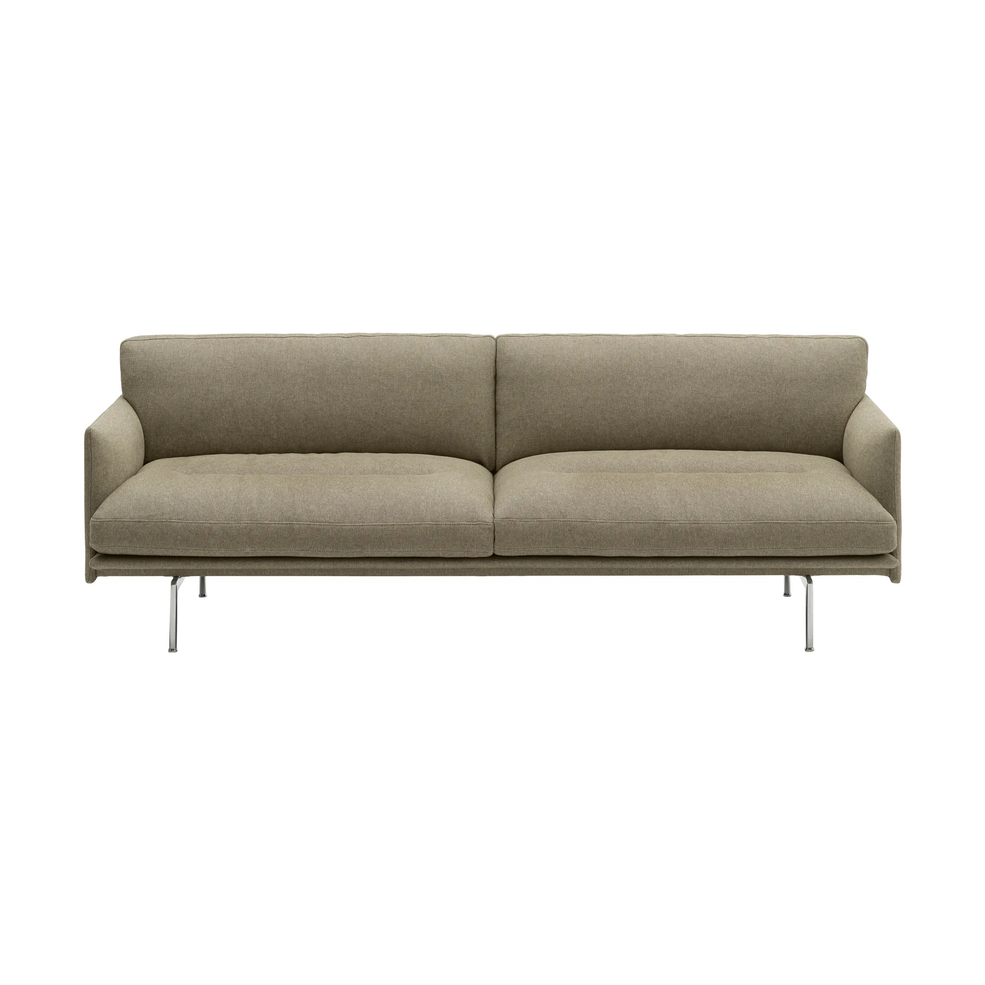 Muuto Outline Soft sohva Clay 15-alumiinijalat, 3-istuttava