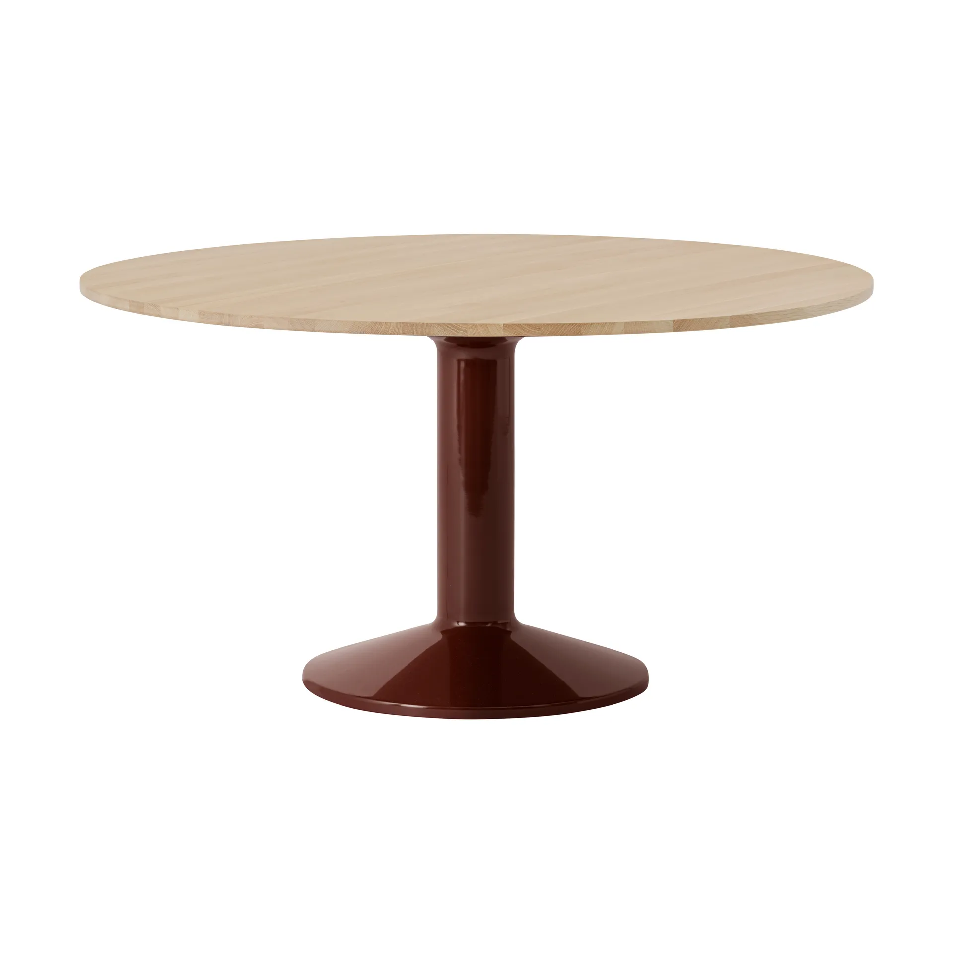 Muuto Midst pilaripöytä Öljytty tammi-dark red, Ø140 cm