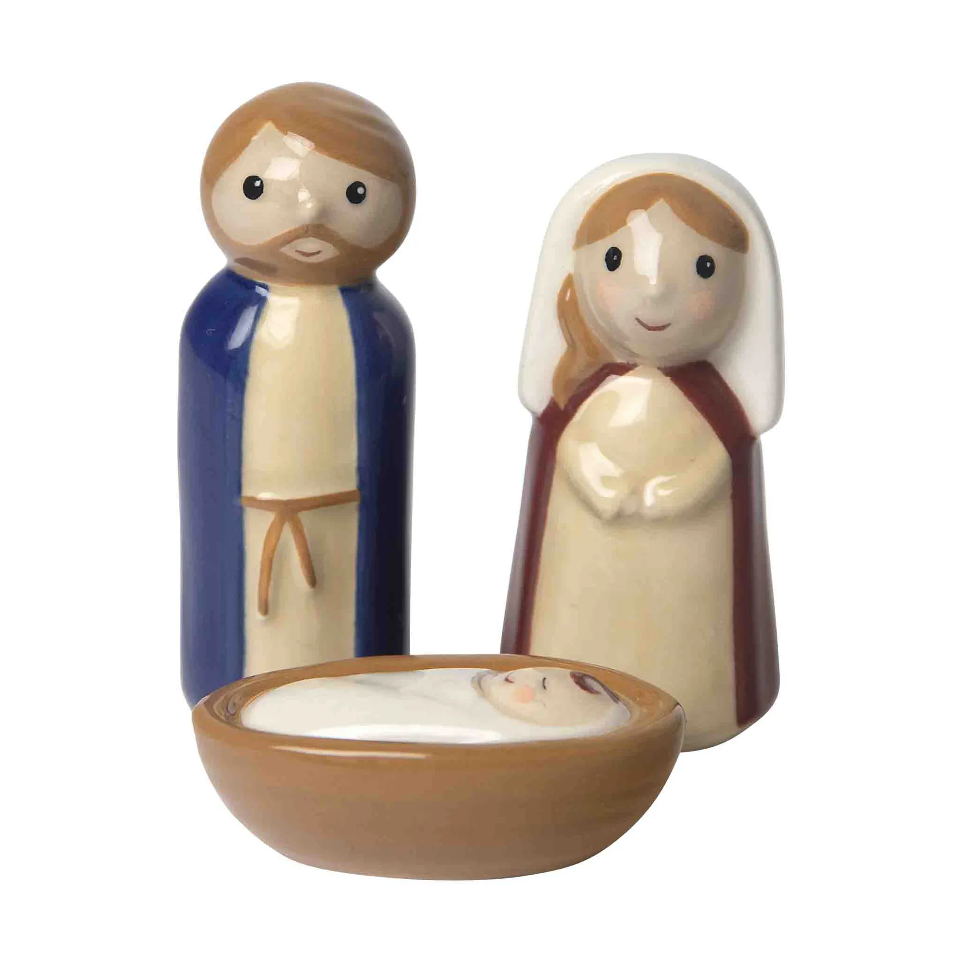 Pluto Design Crib family keramiikkakruppu 3 osaa Jeesus, Joosef ja Maria