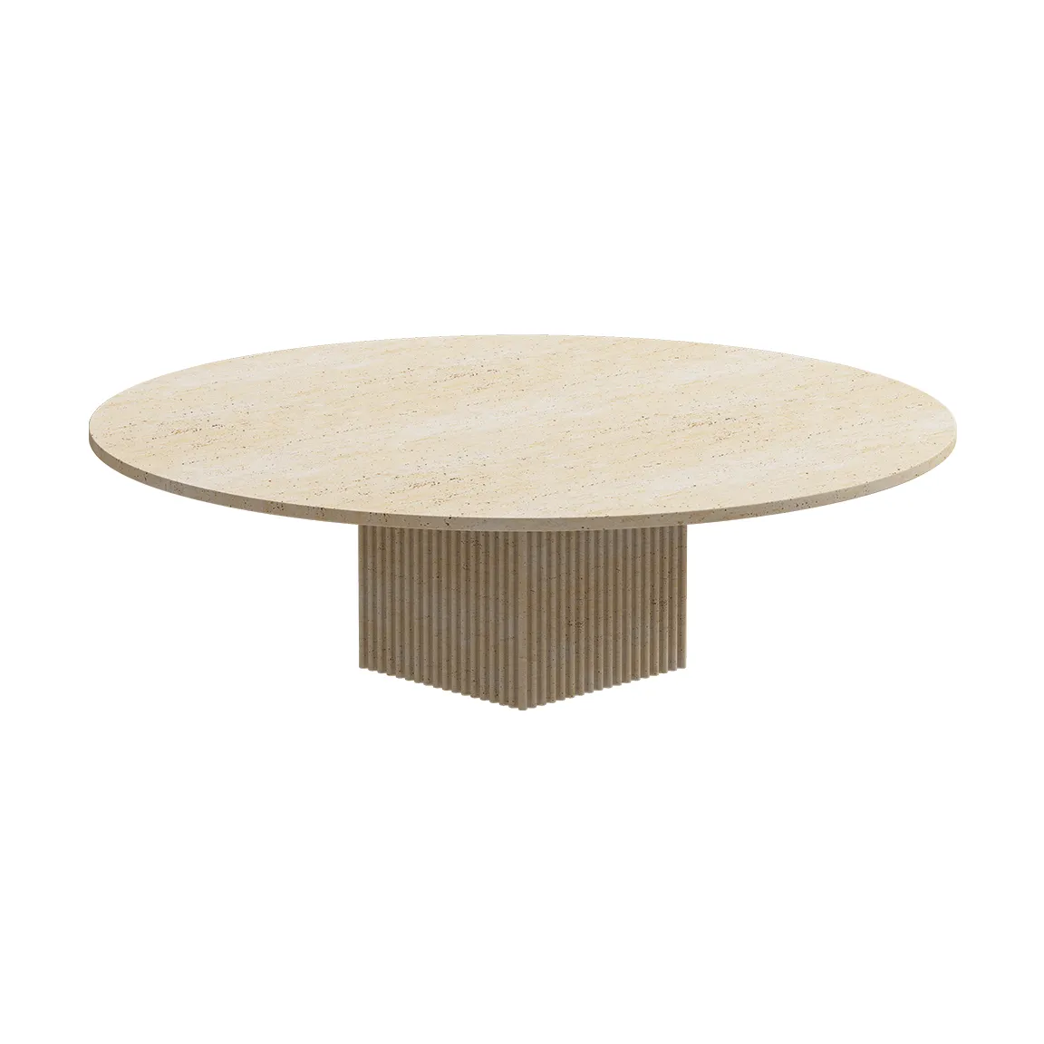 NORR11 Soho sohvapöytä Beige travertiini, Ø120×35