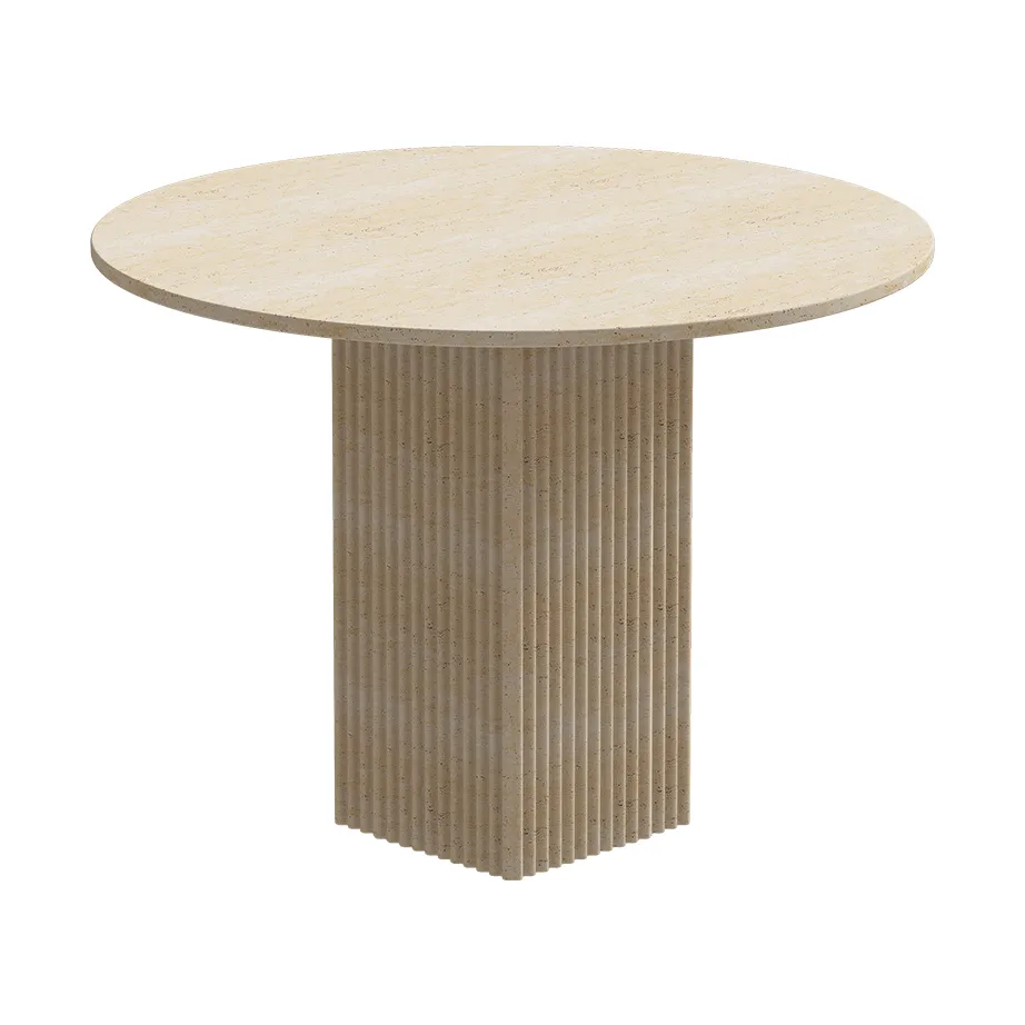 NORR11 SoHO ruokapöytä Beige travertiini, Ø120×72 cm