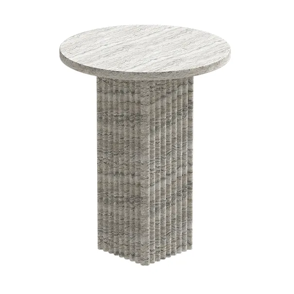 NORR11 Soho sivupöytä Silver-travertiini, Ø40×50 cm