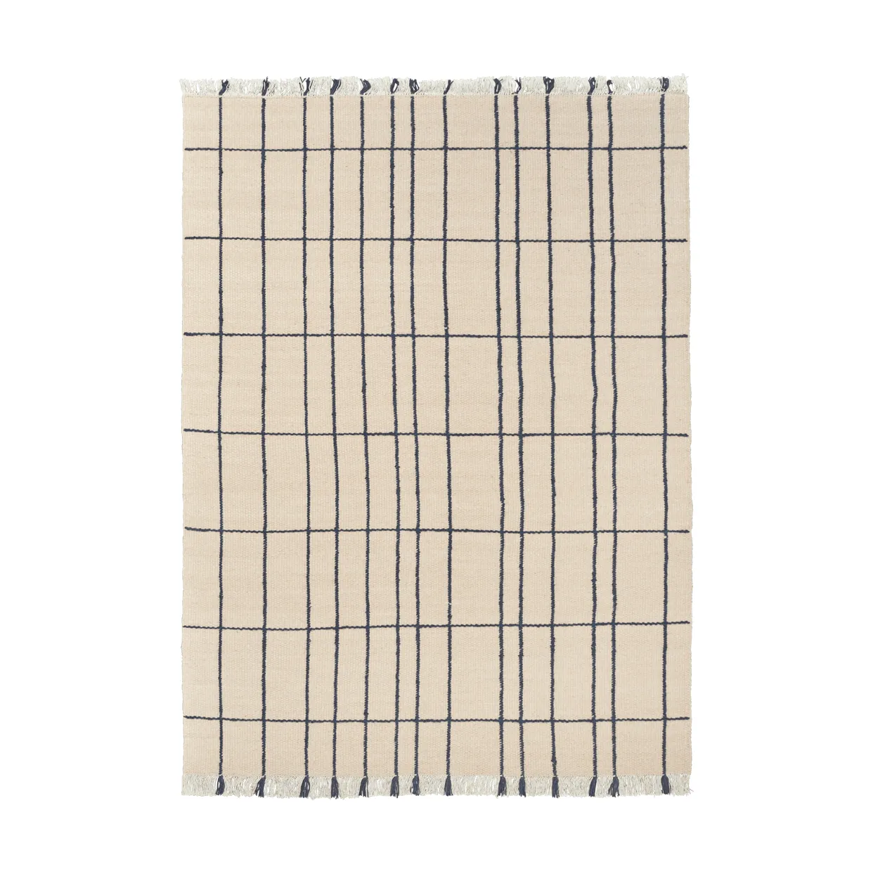 Ferm Living Sen matto Parchment-indigo, 140×200 cm