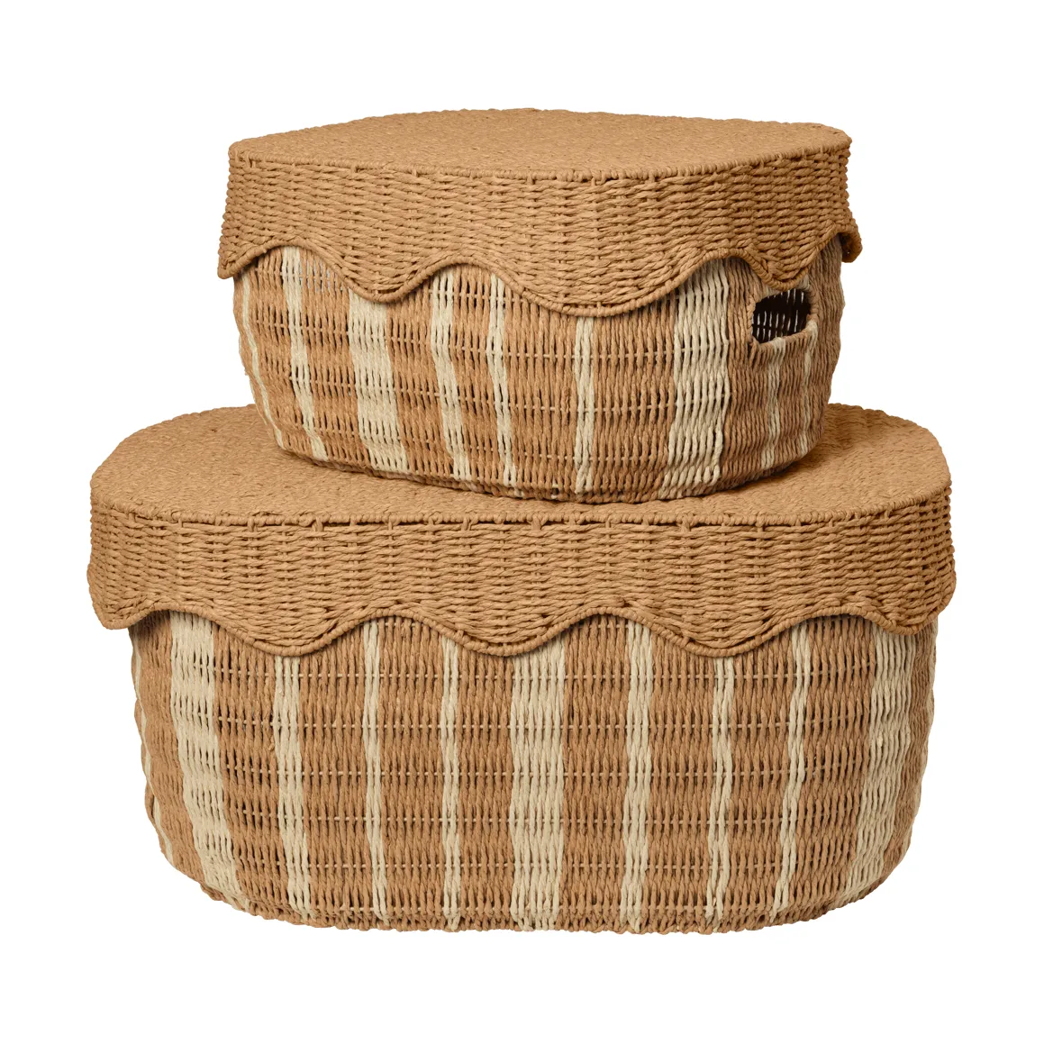 Ferm Living Rivan säilytyskori 2 osaa Natural-off-white
