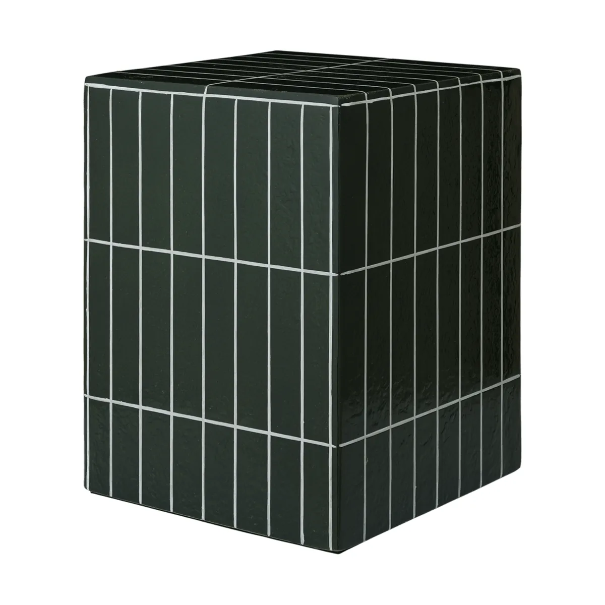 Ferm Living Pillar sivupöytä Tummanvihreä, 32×32×42 cm